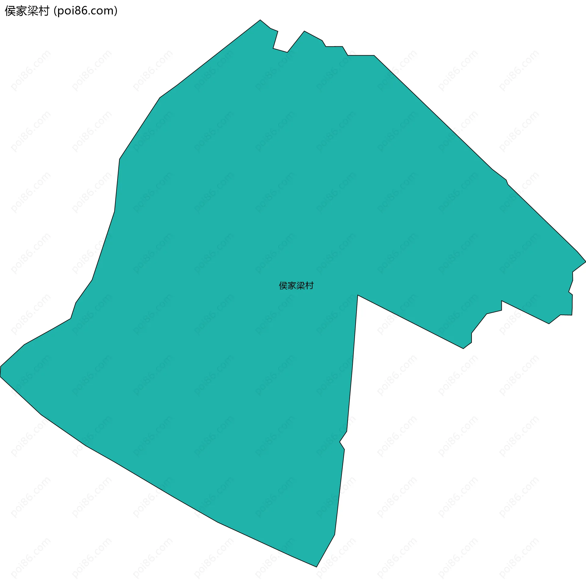 侯家梁村边界地图