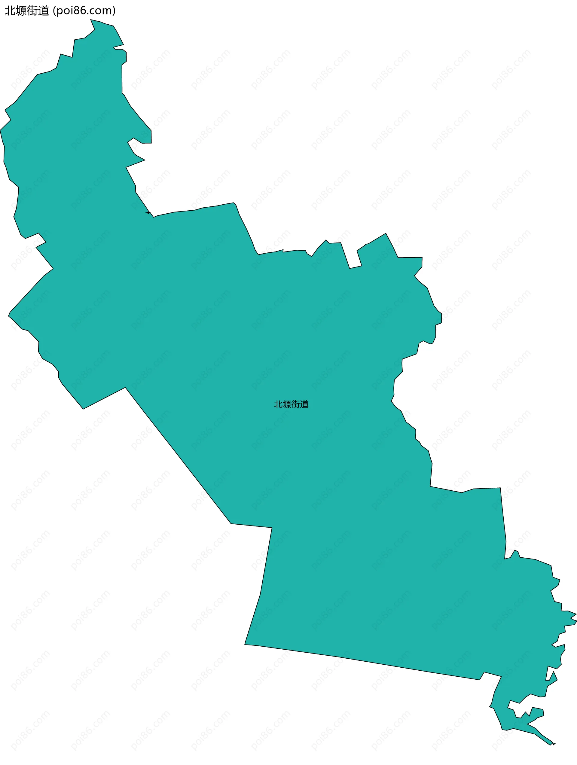 北塬街道边界地图(五级行政区划)