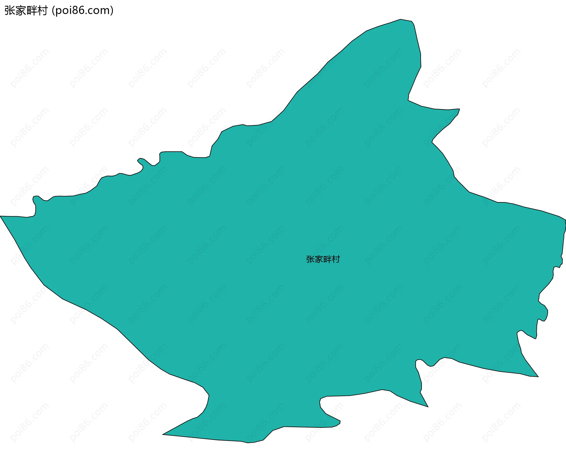 张家畔村边界地图