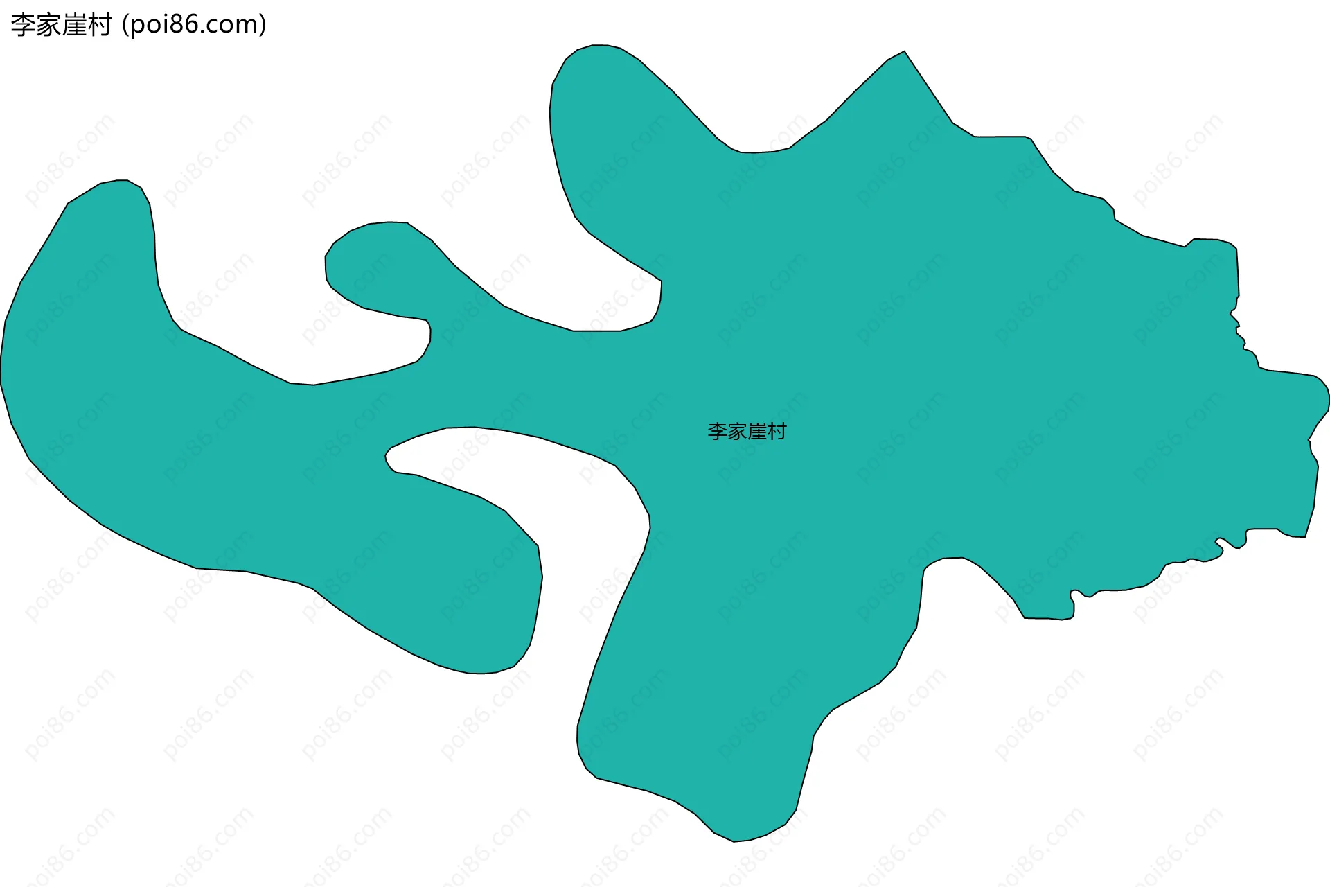 李家崖村边界地图