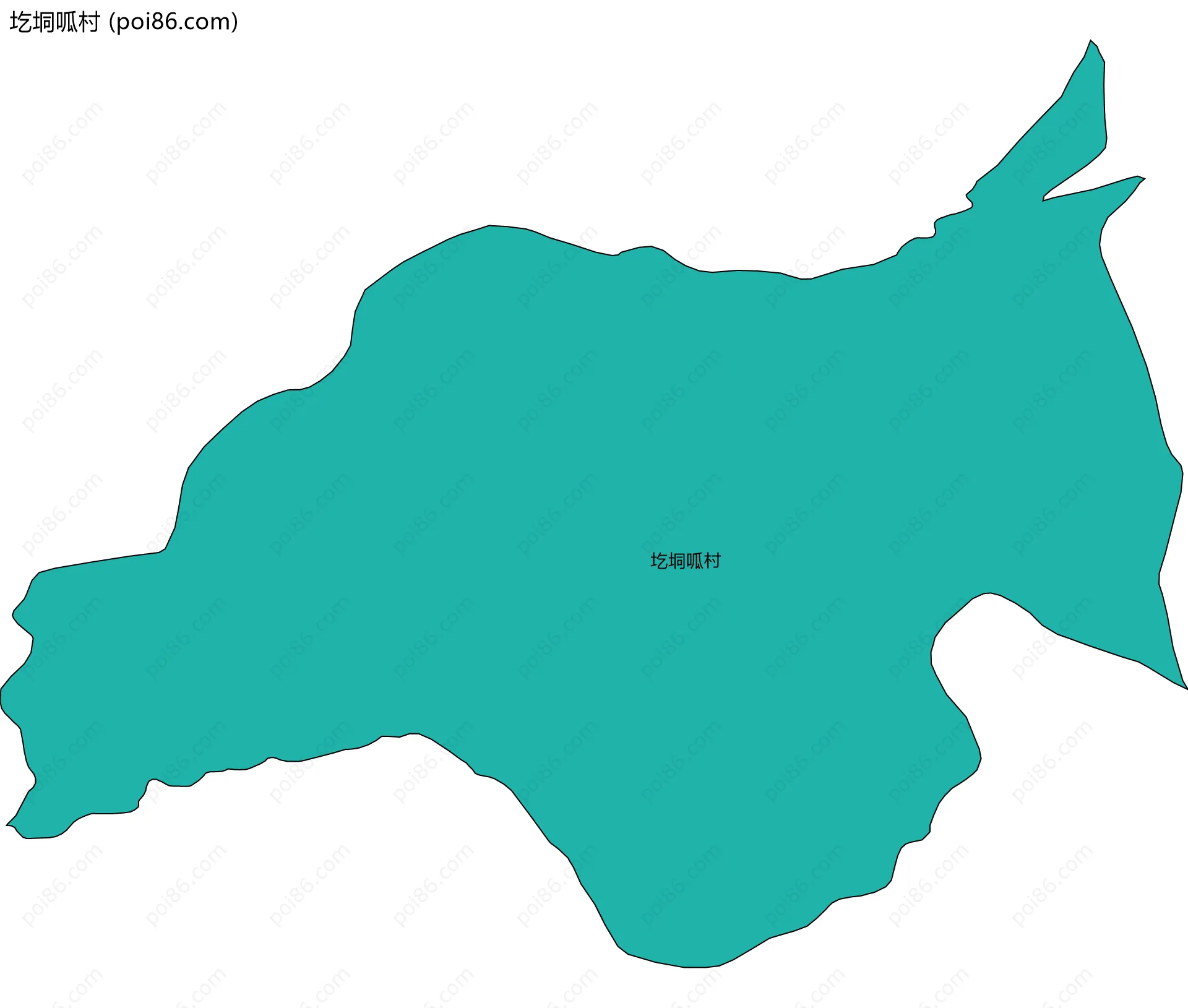 圪垌呱村边界地图