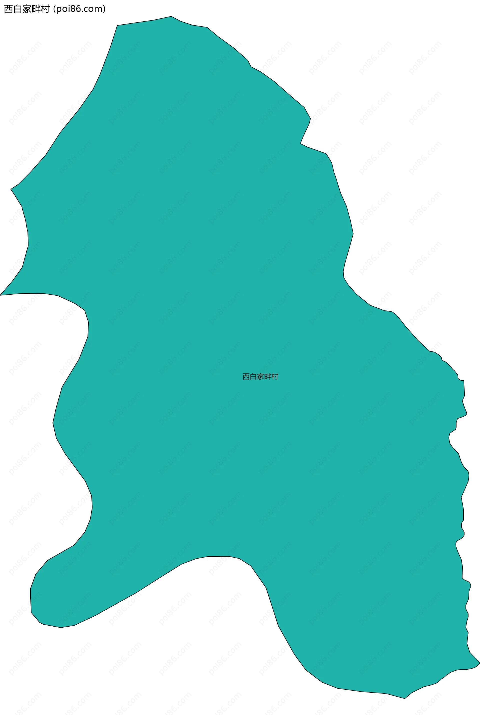 西白家畔村边界地图