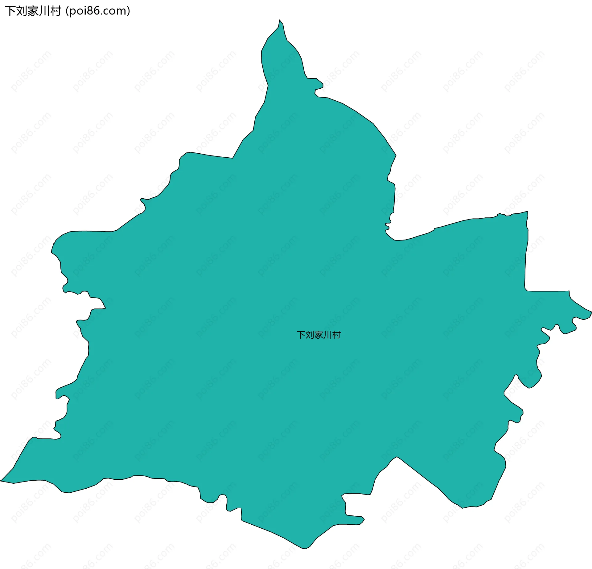 下刘家川村边界地图