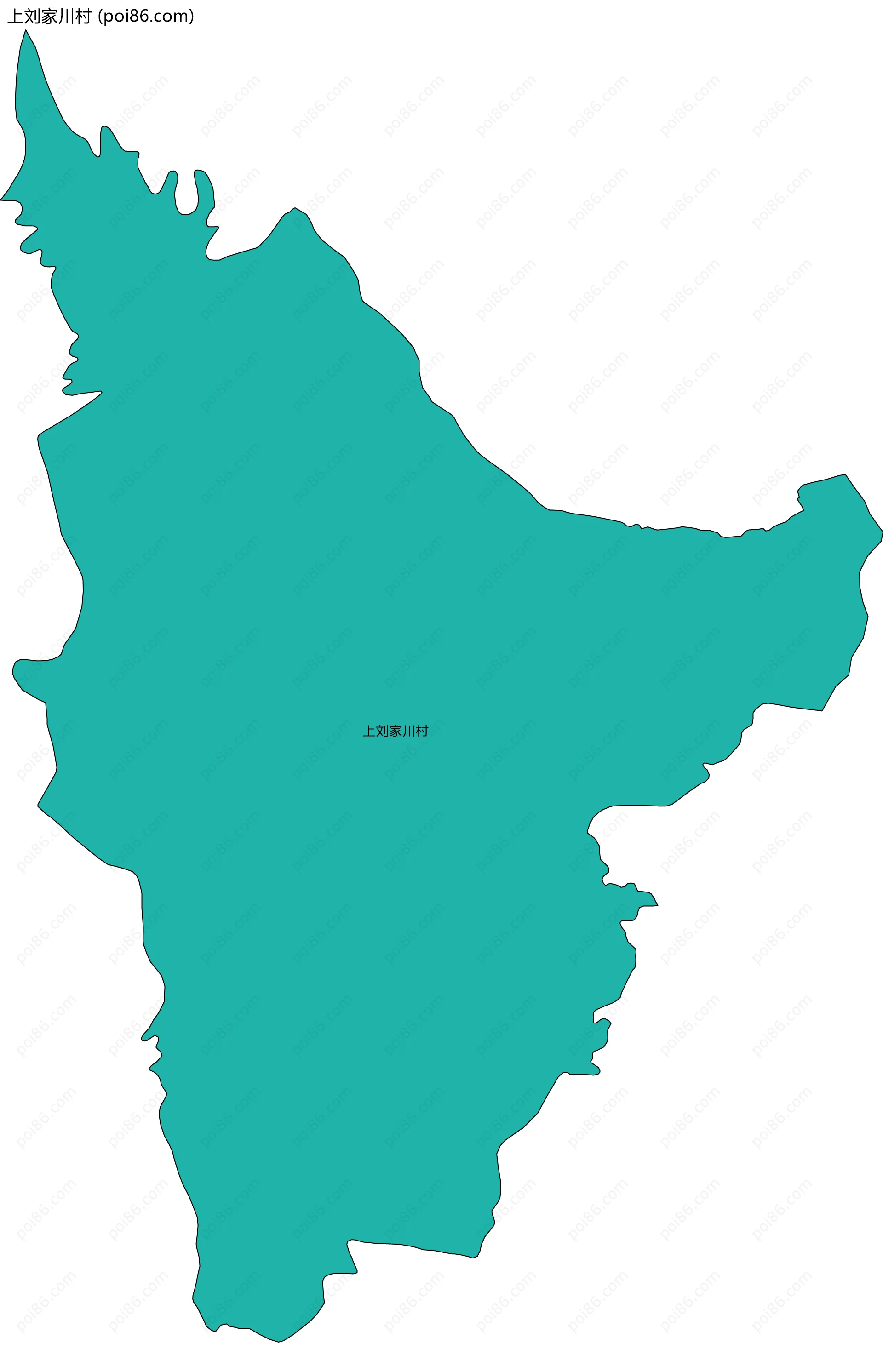 上刘家川村边界地图