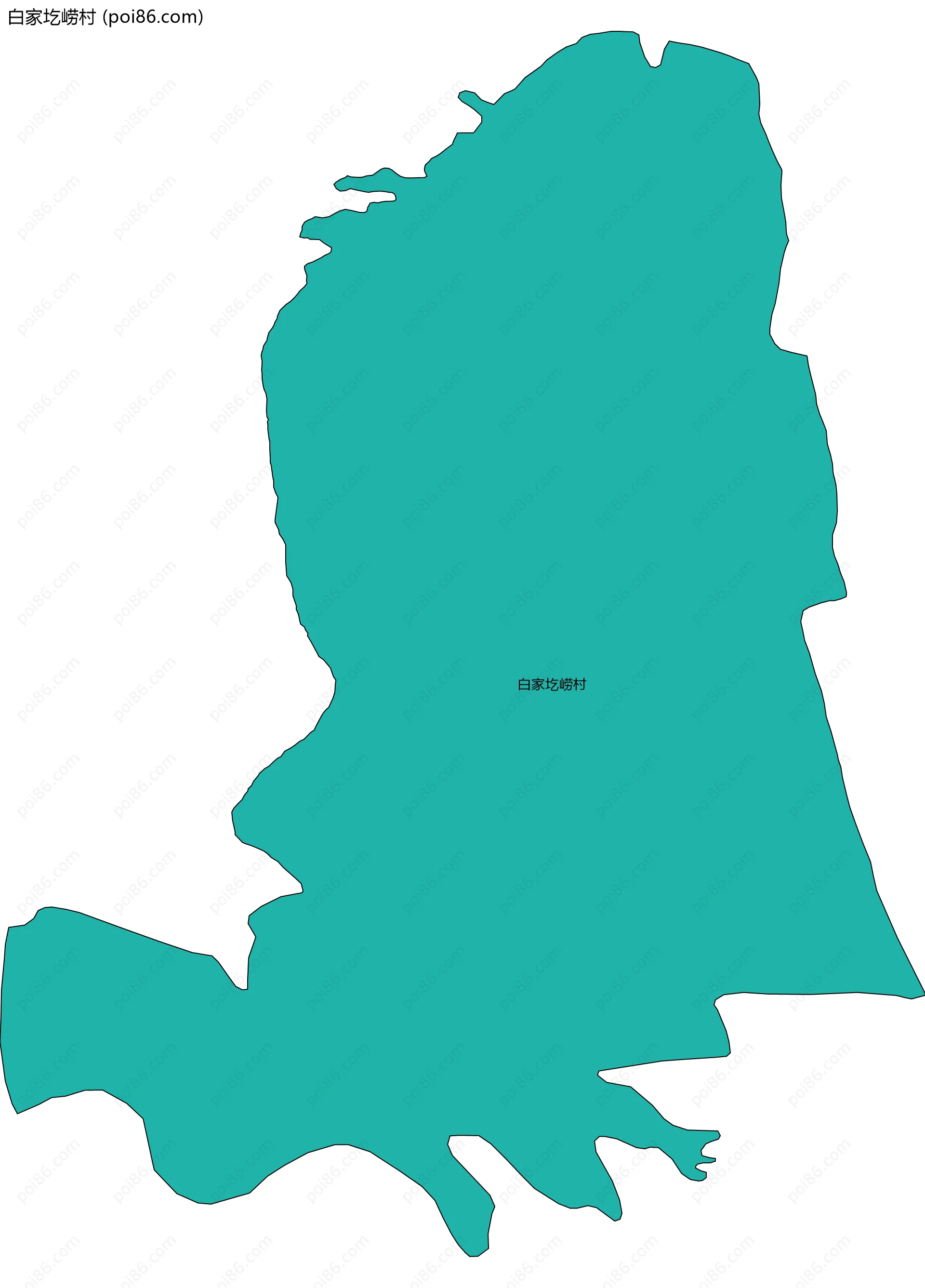 白家圪崂村边界地图