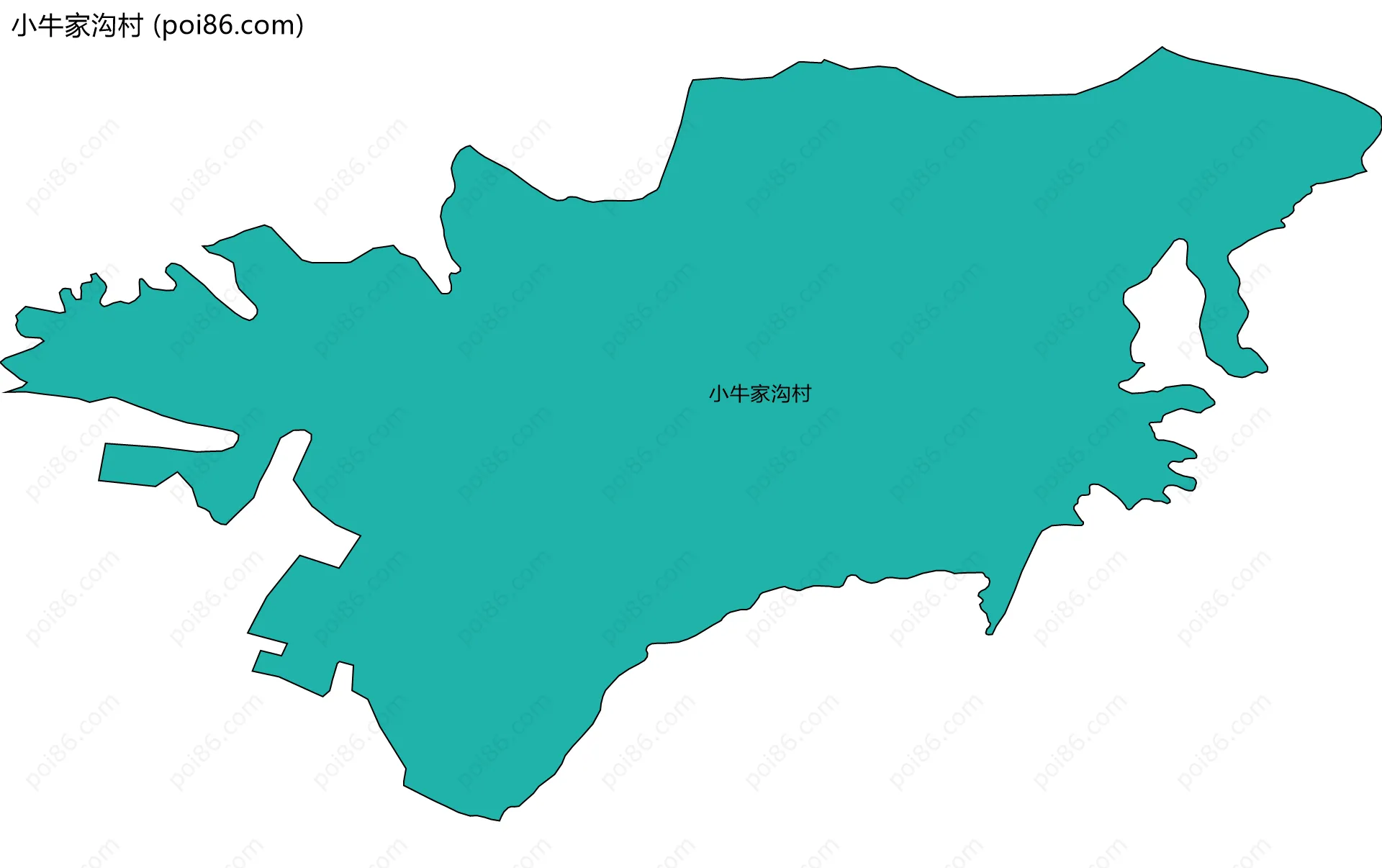 小牛家沟村边界地图