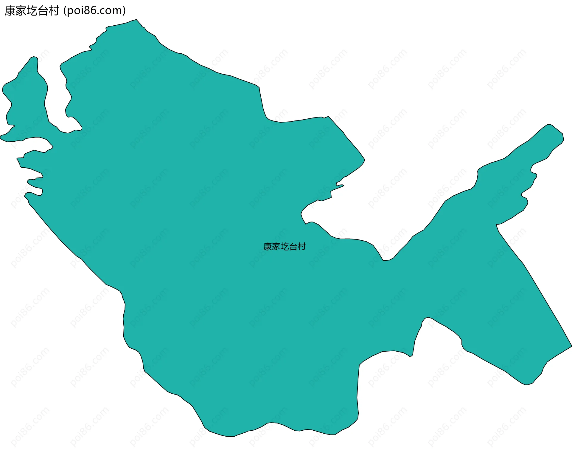 康家圪台村边界地图