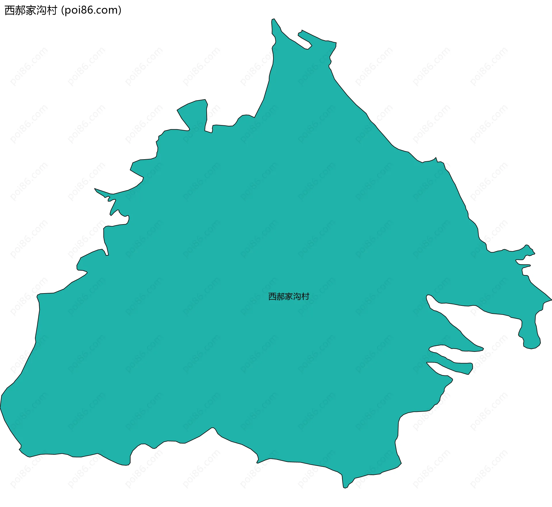 西郝家沟村边界地图