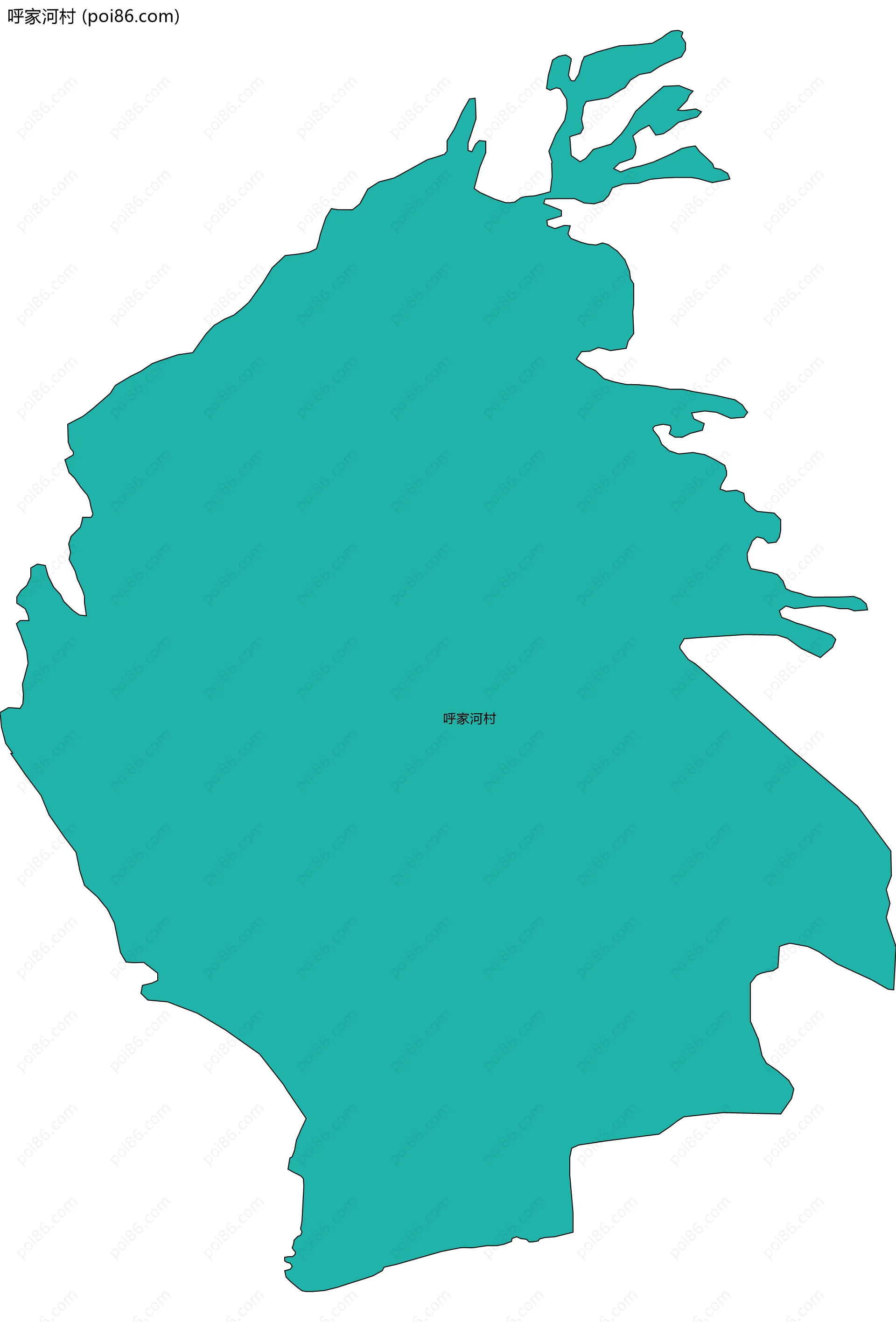 呼家河村边界地图