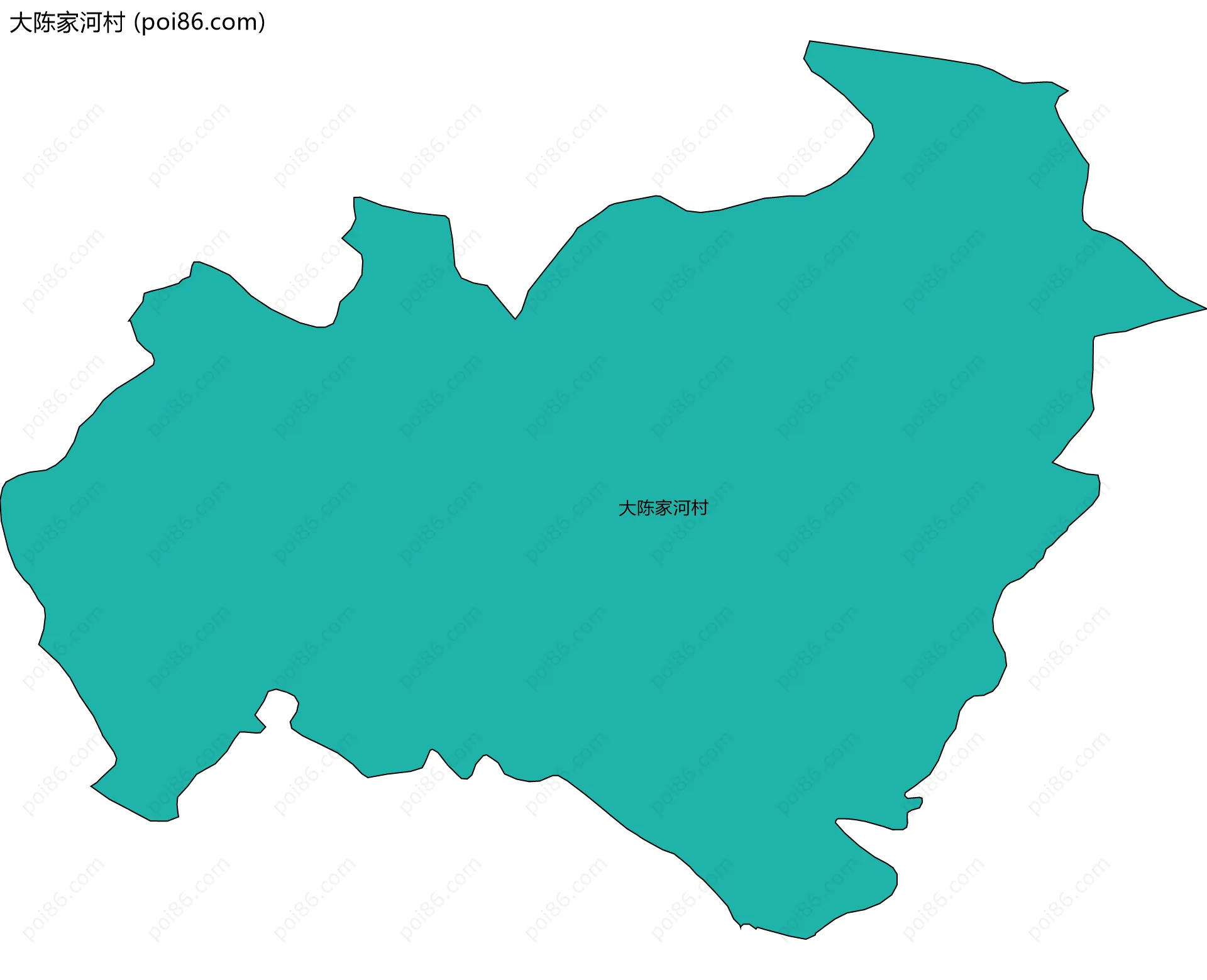 大陈家河村边界地图