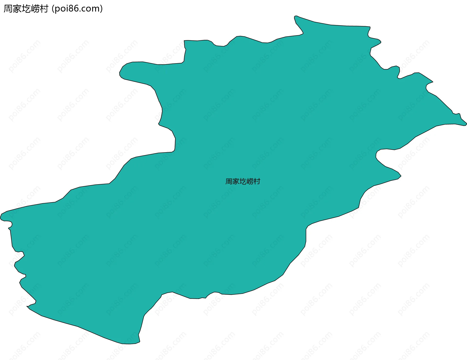 周家圪崂村边界地图