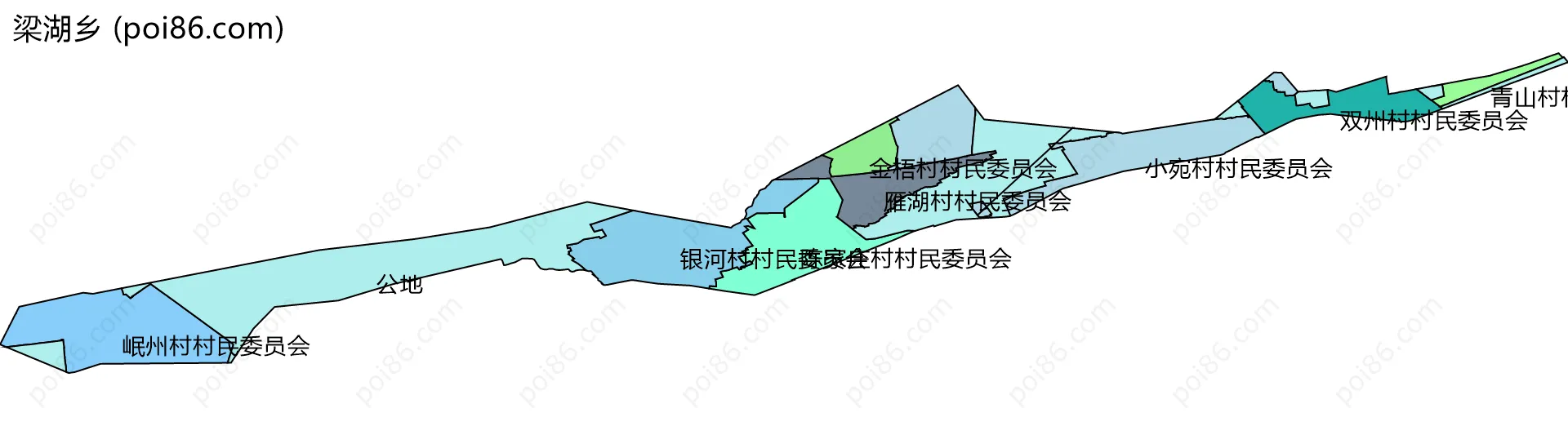 梁湖乡边界地图(五级行政区划)