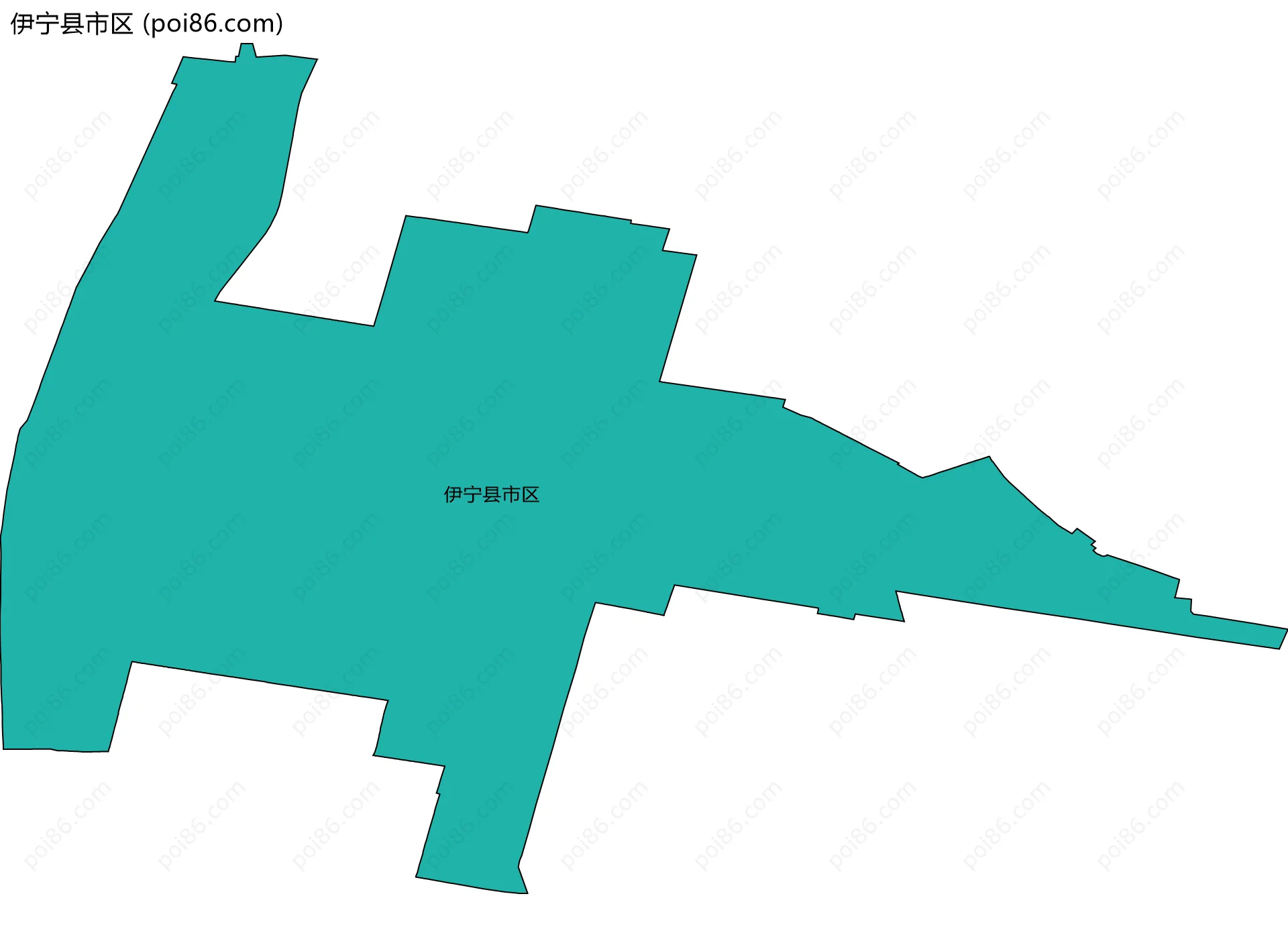 伊宁县市区边界地图