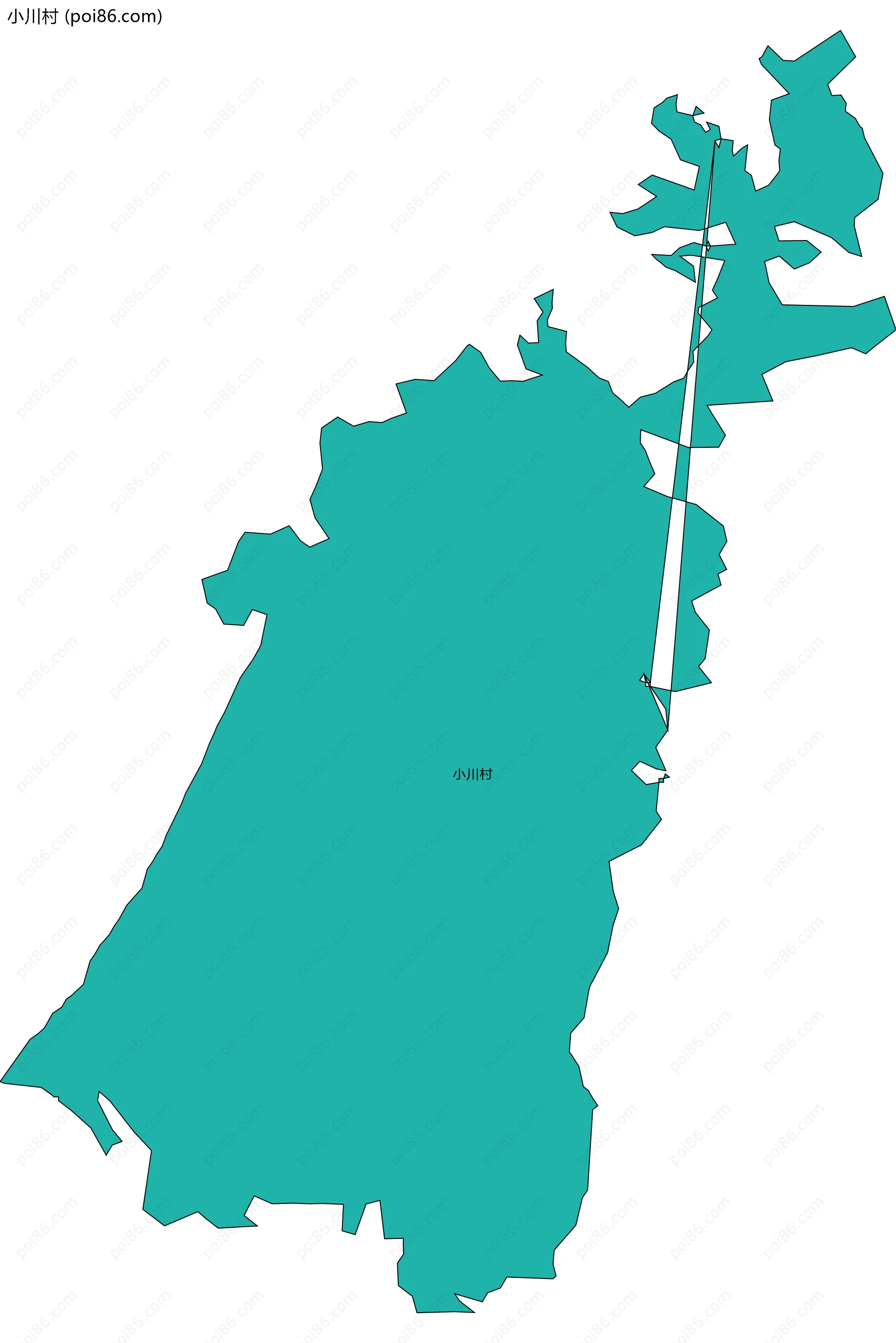 小川村边界地图