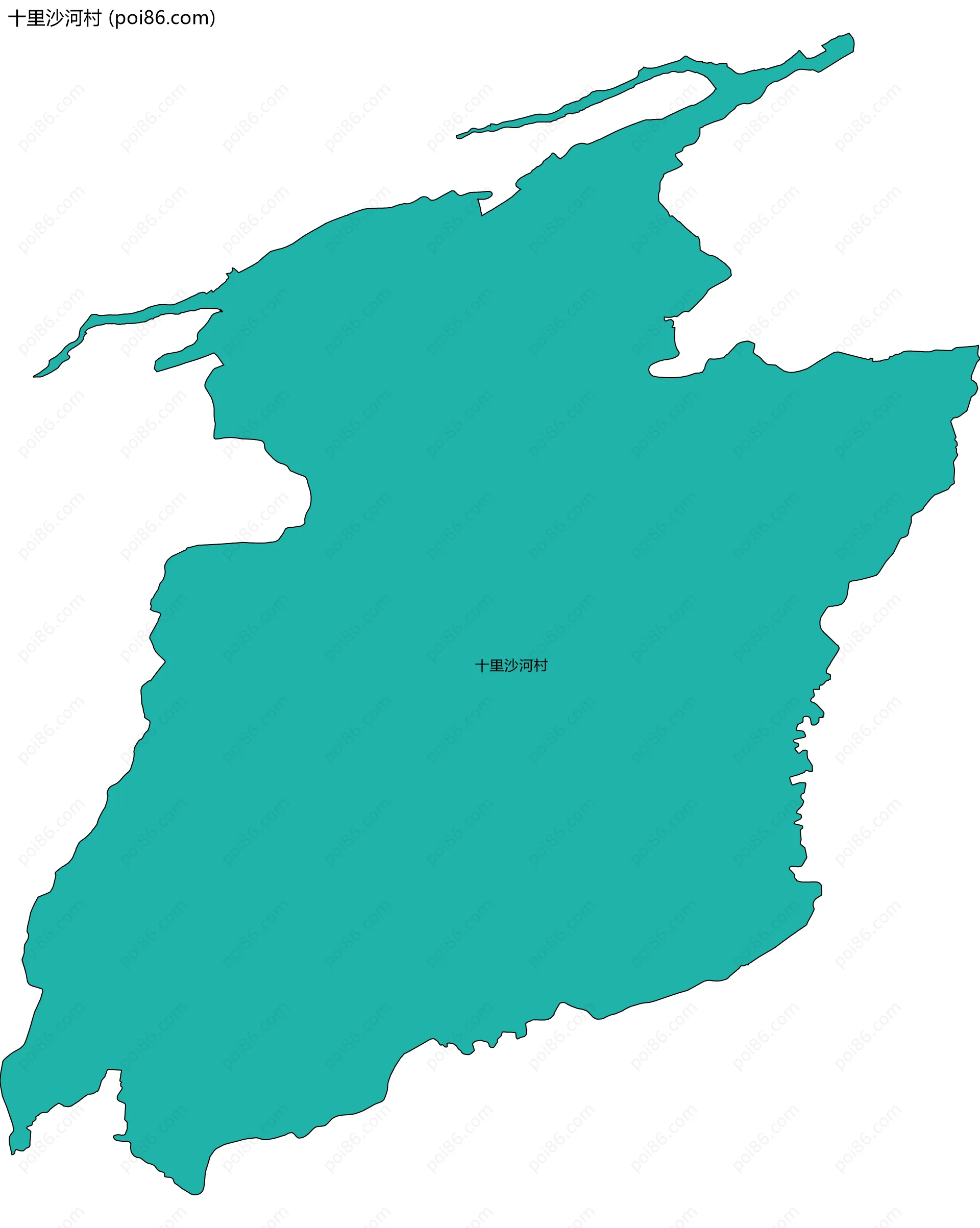 十里沙河村边界地图