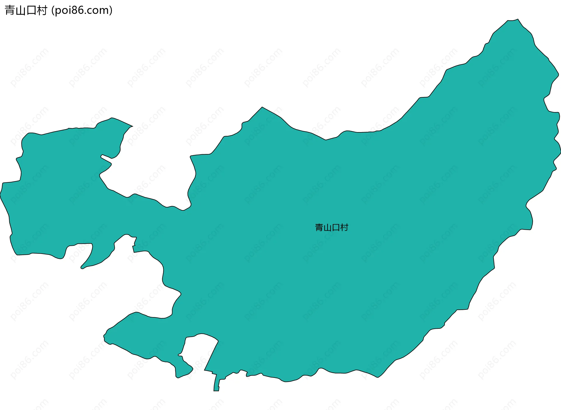 青山口村边界地图