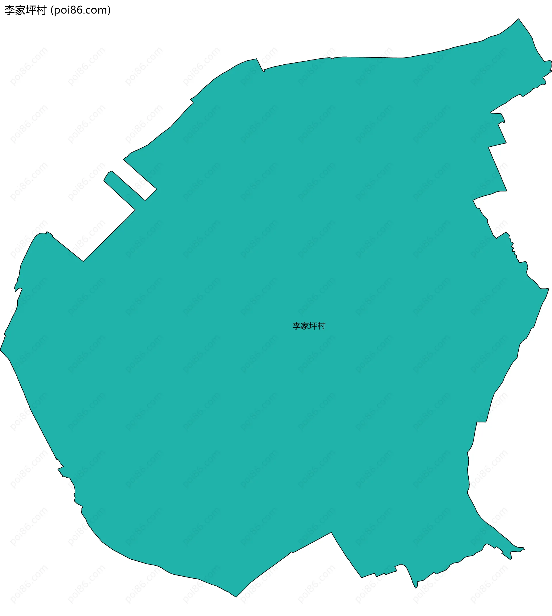 李家坪村边界地图
