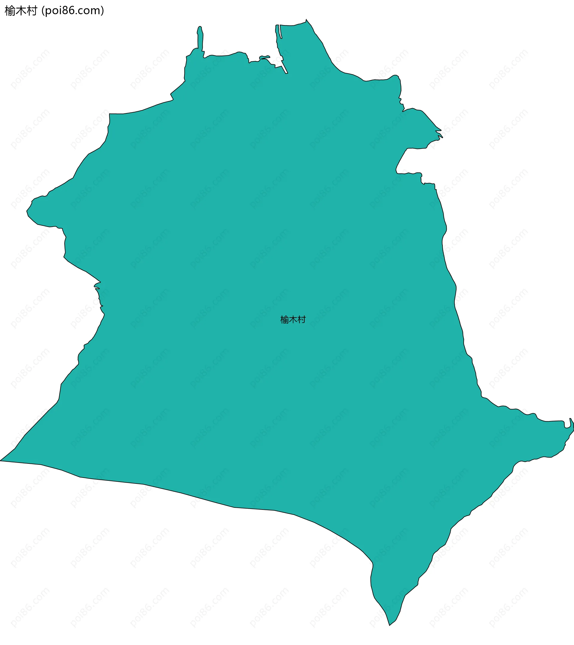 榆木村边界地图