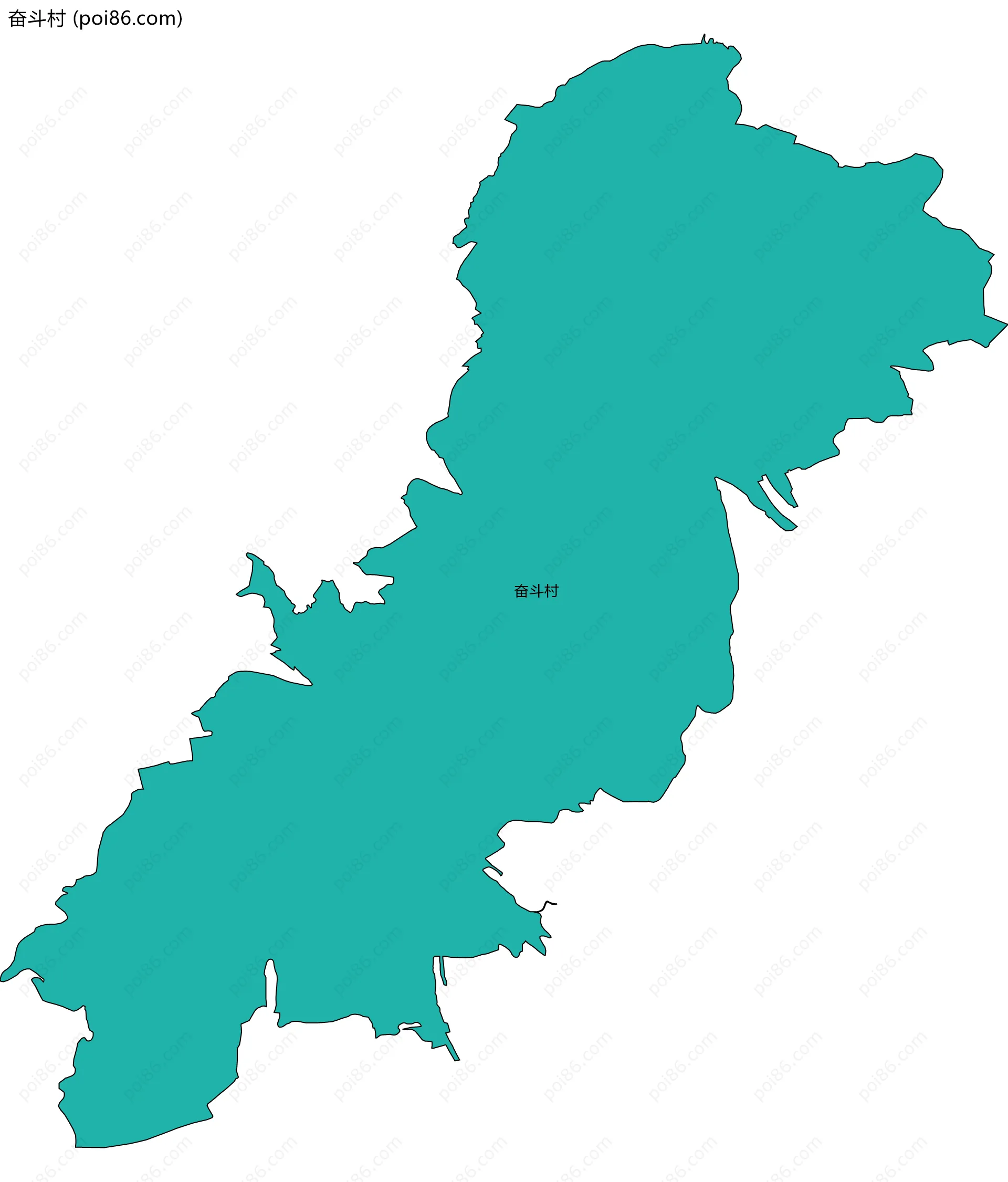 奋斗村边界地图