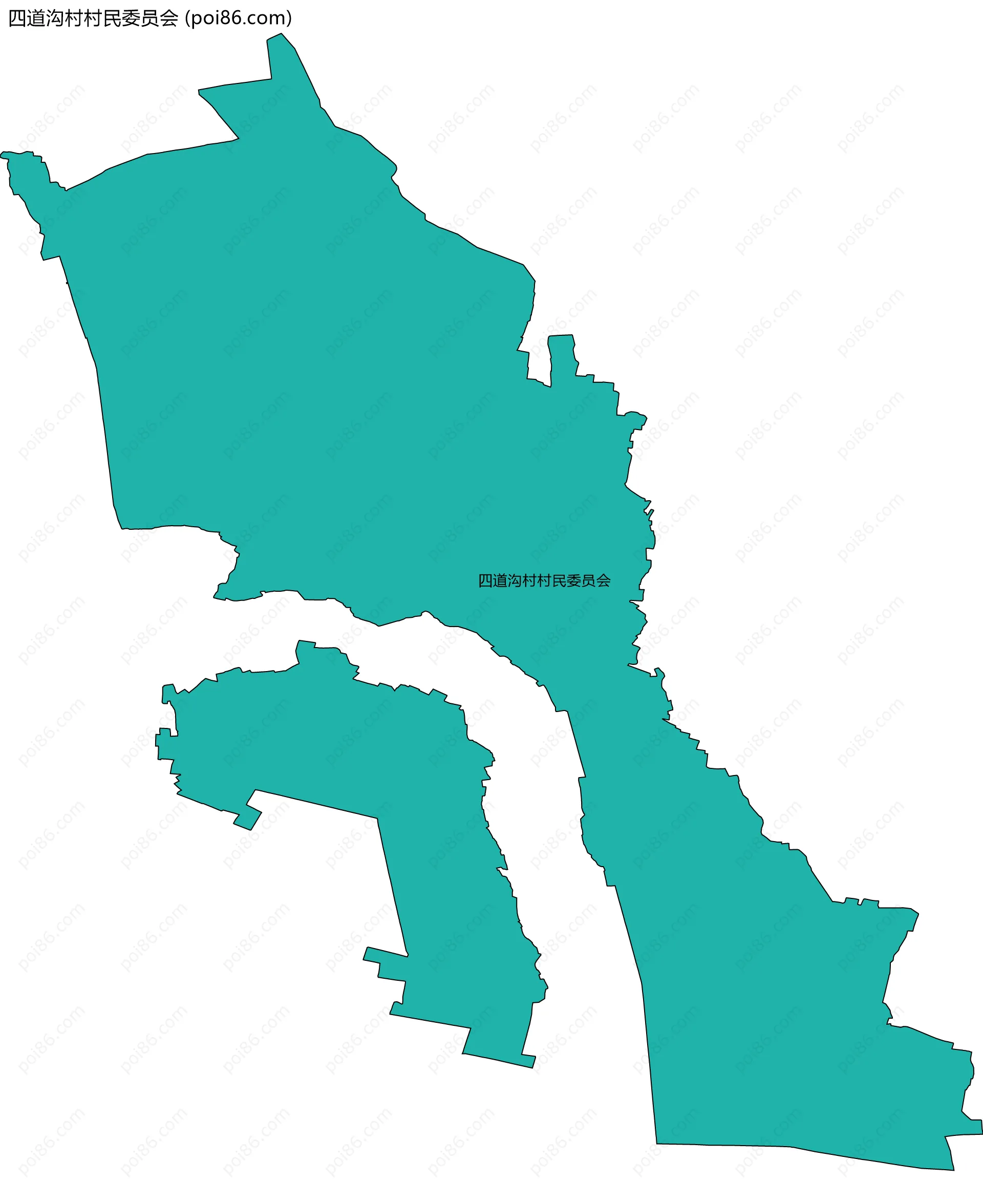 四道沟村村民委员会边界地图