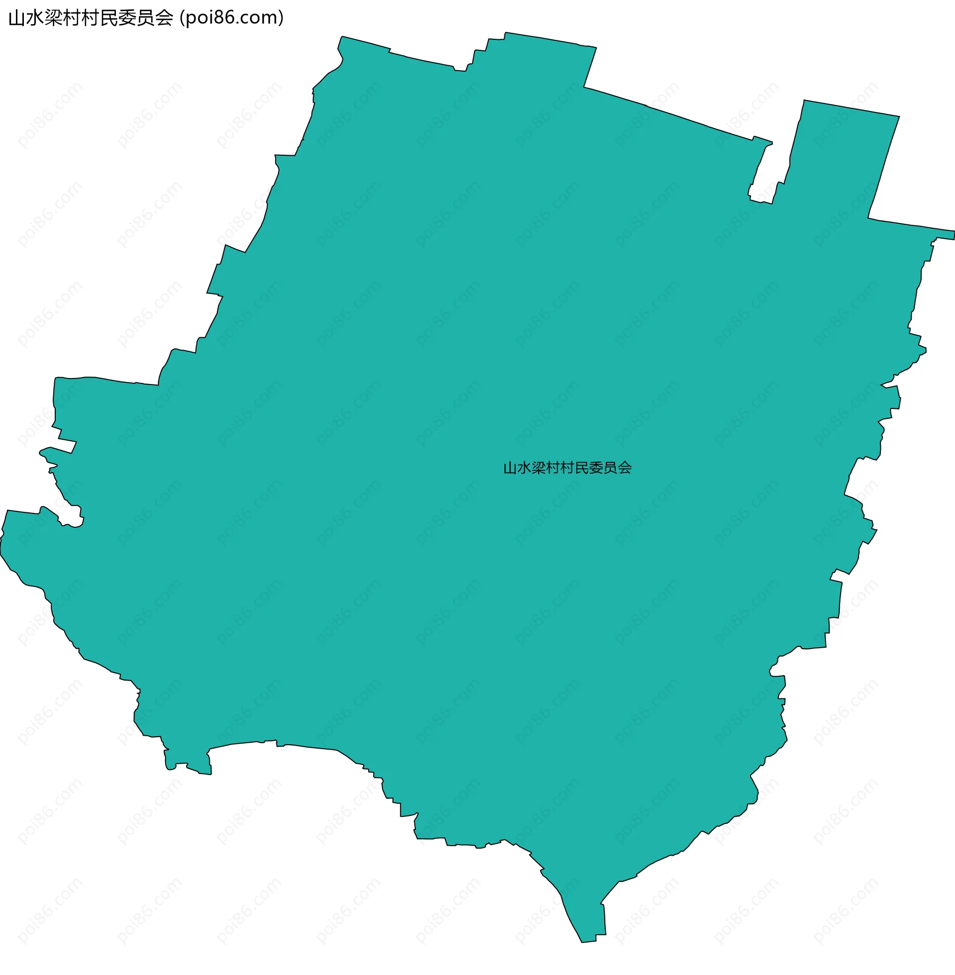 山水梁村村民委员会边界地图