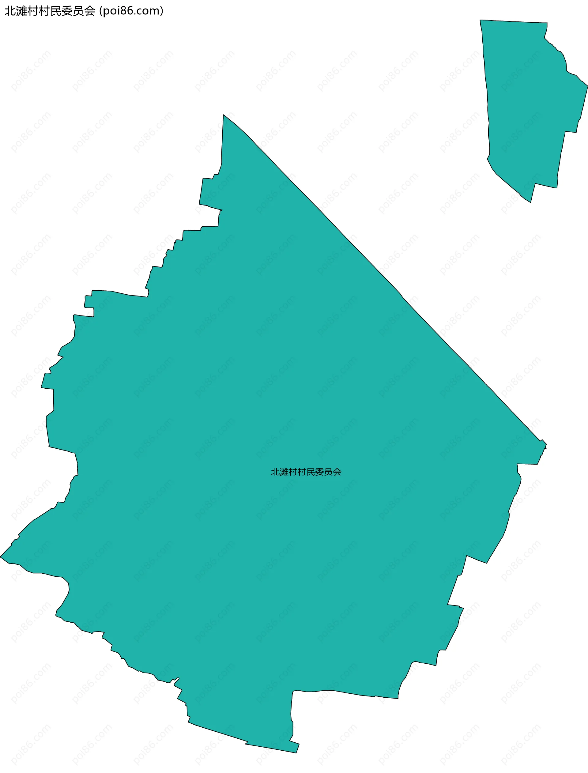 北滩村村民委员会边界地图
