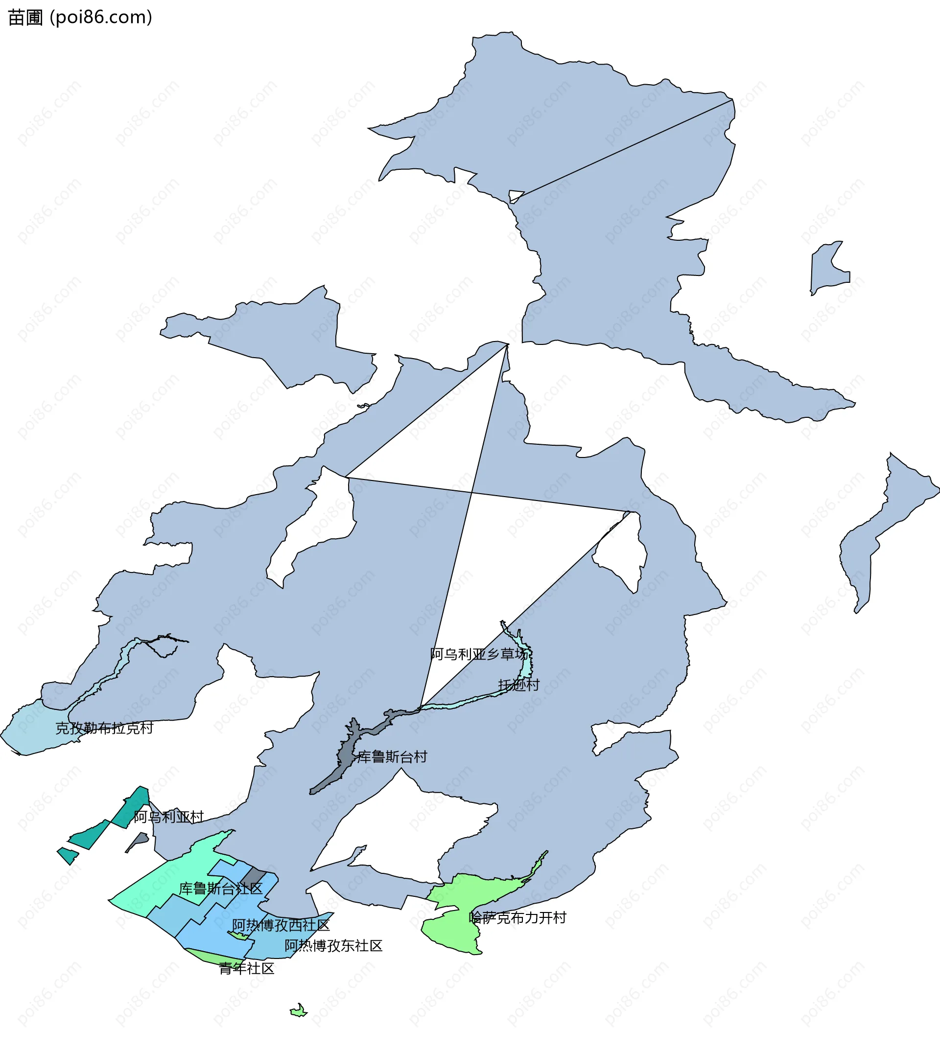 苗圃边界地图(五级行政区划)