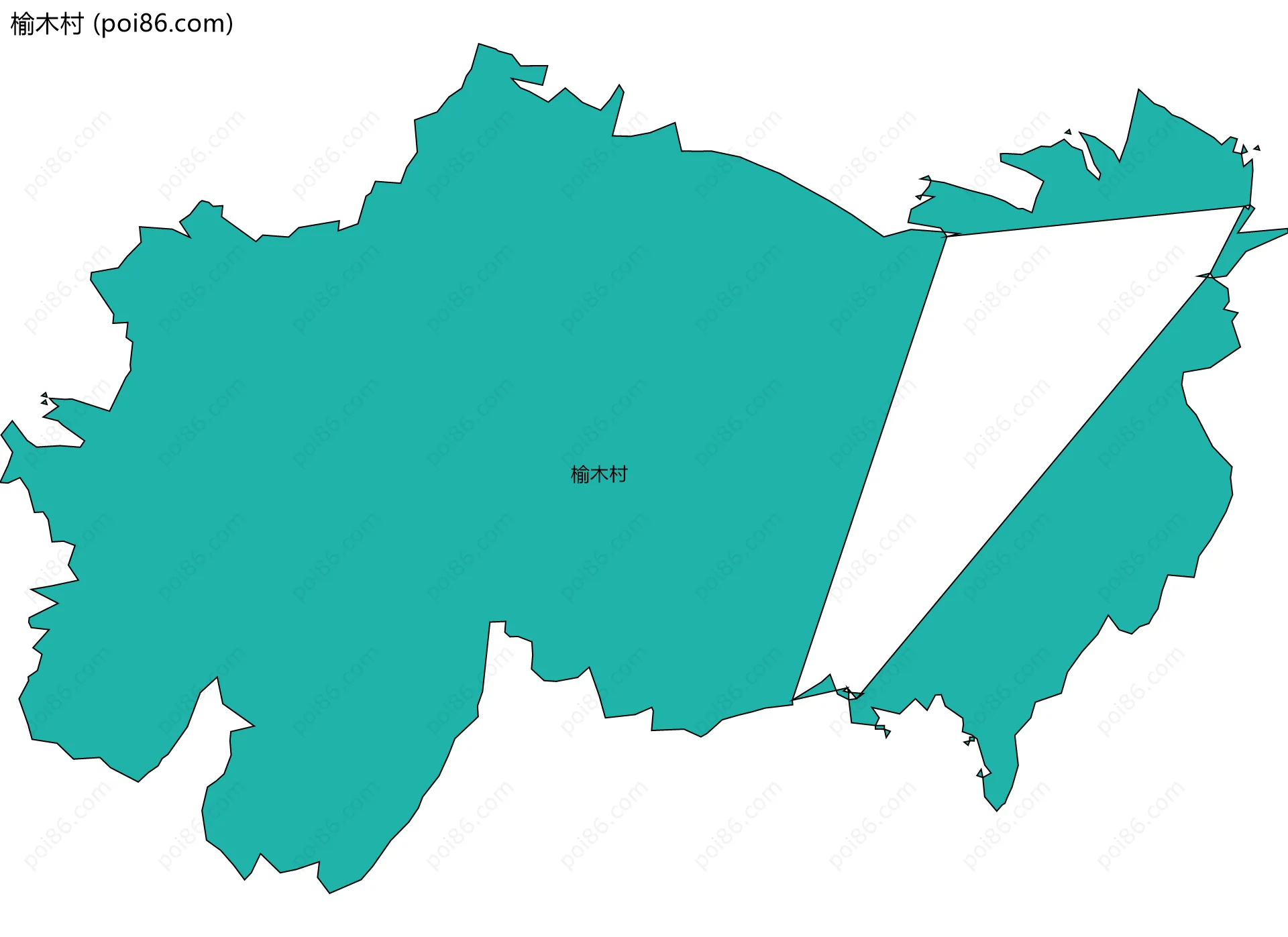 榆木村边界地图