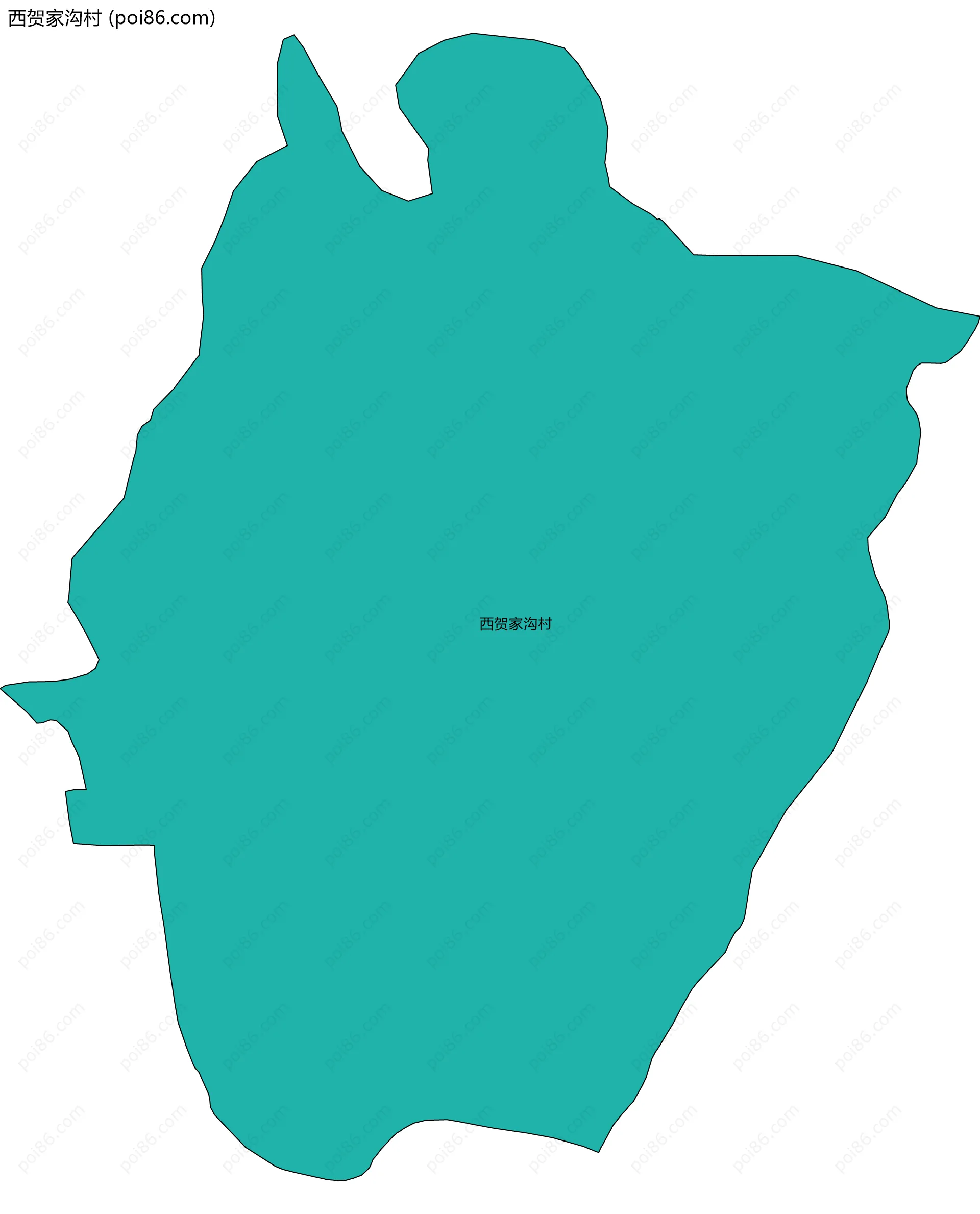 西贺家沟村边界地图