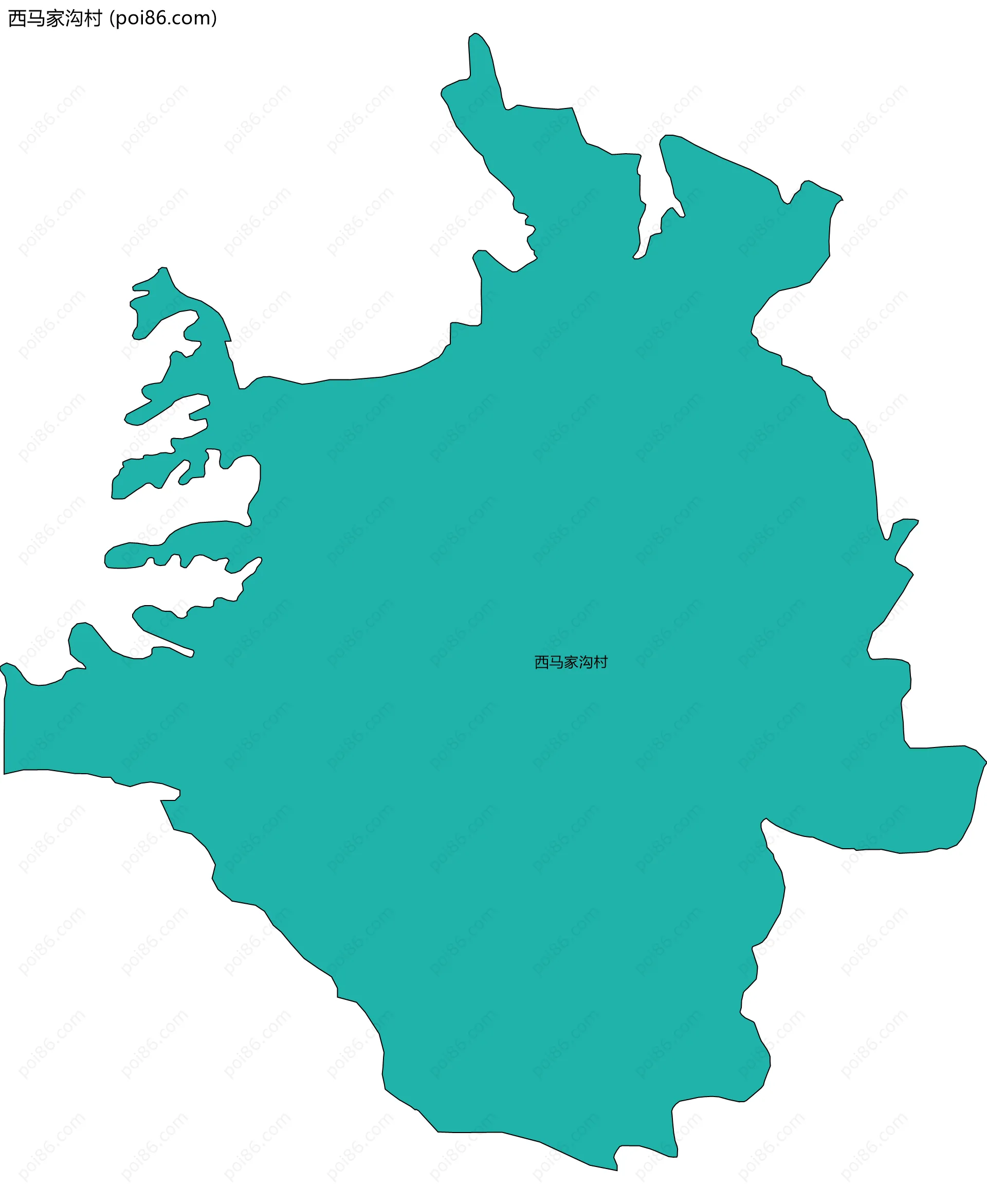 西马家沟村边界地图