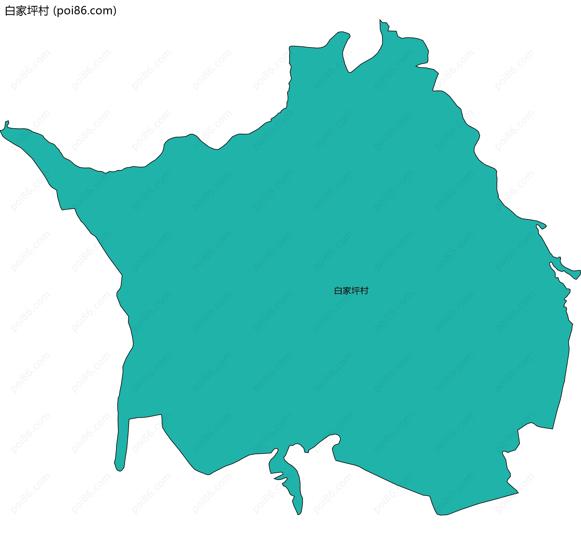 白家坪村边界地图