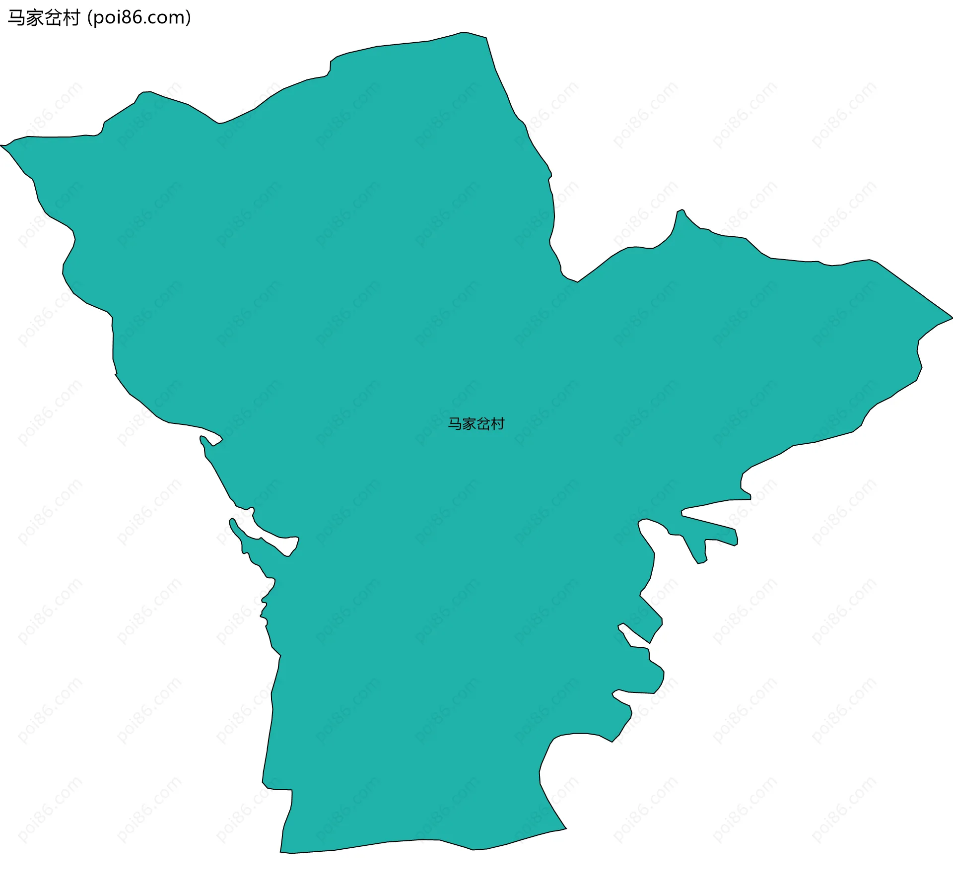 马家岔村边界地图