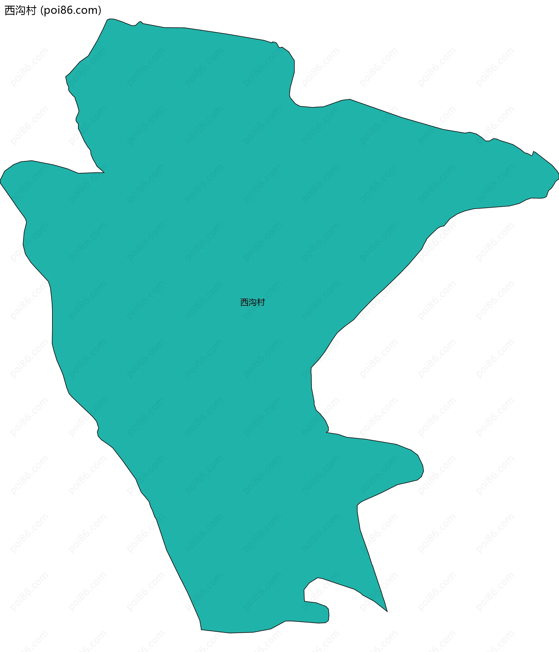 西沟村边界地图