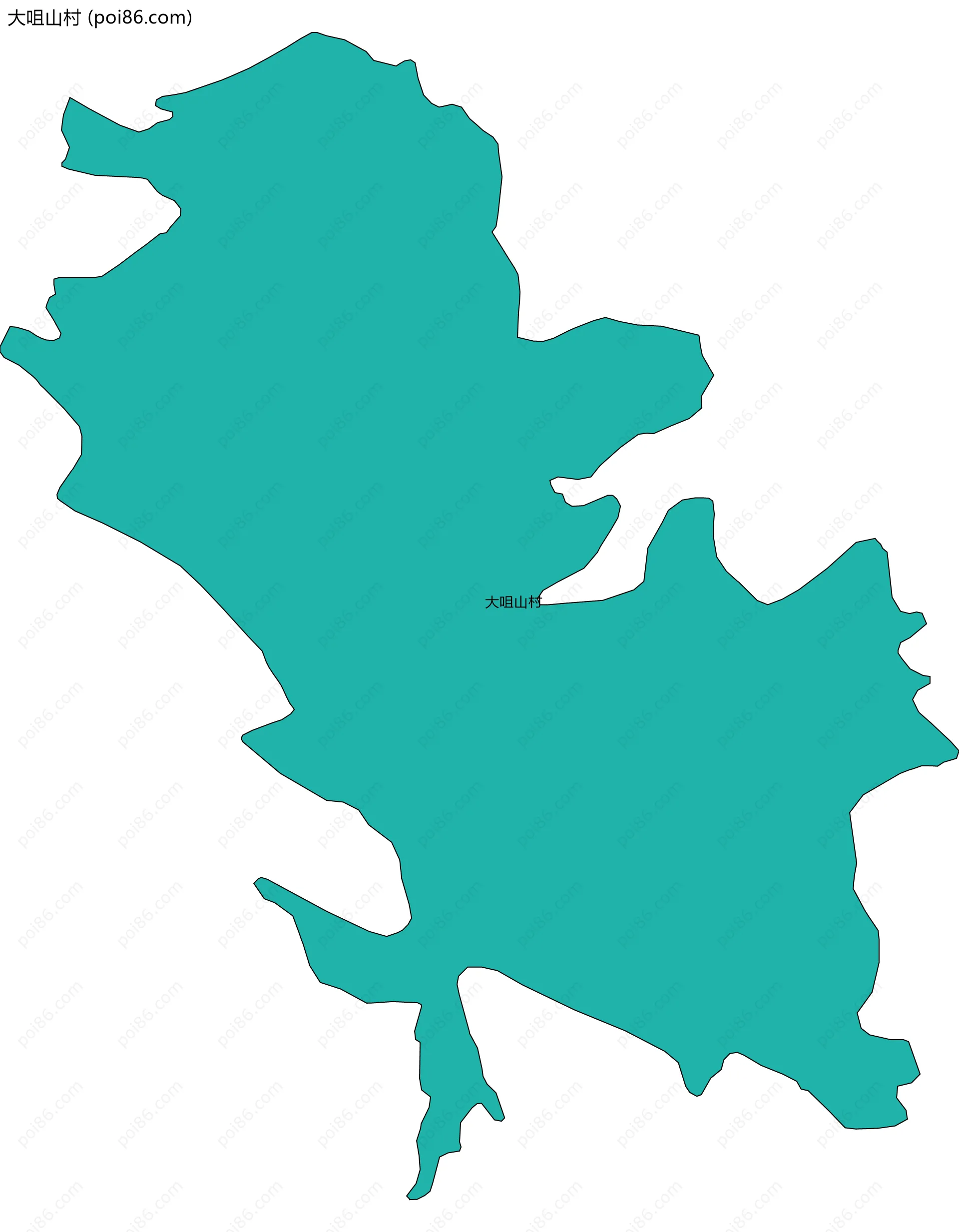 大咀山村边界地图