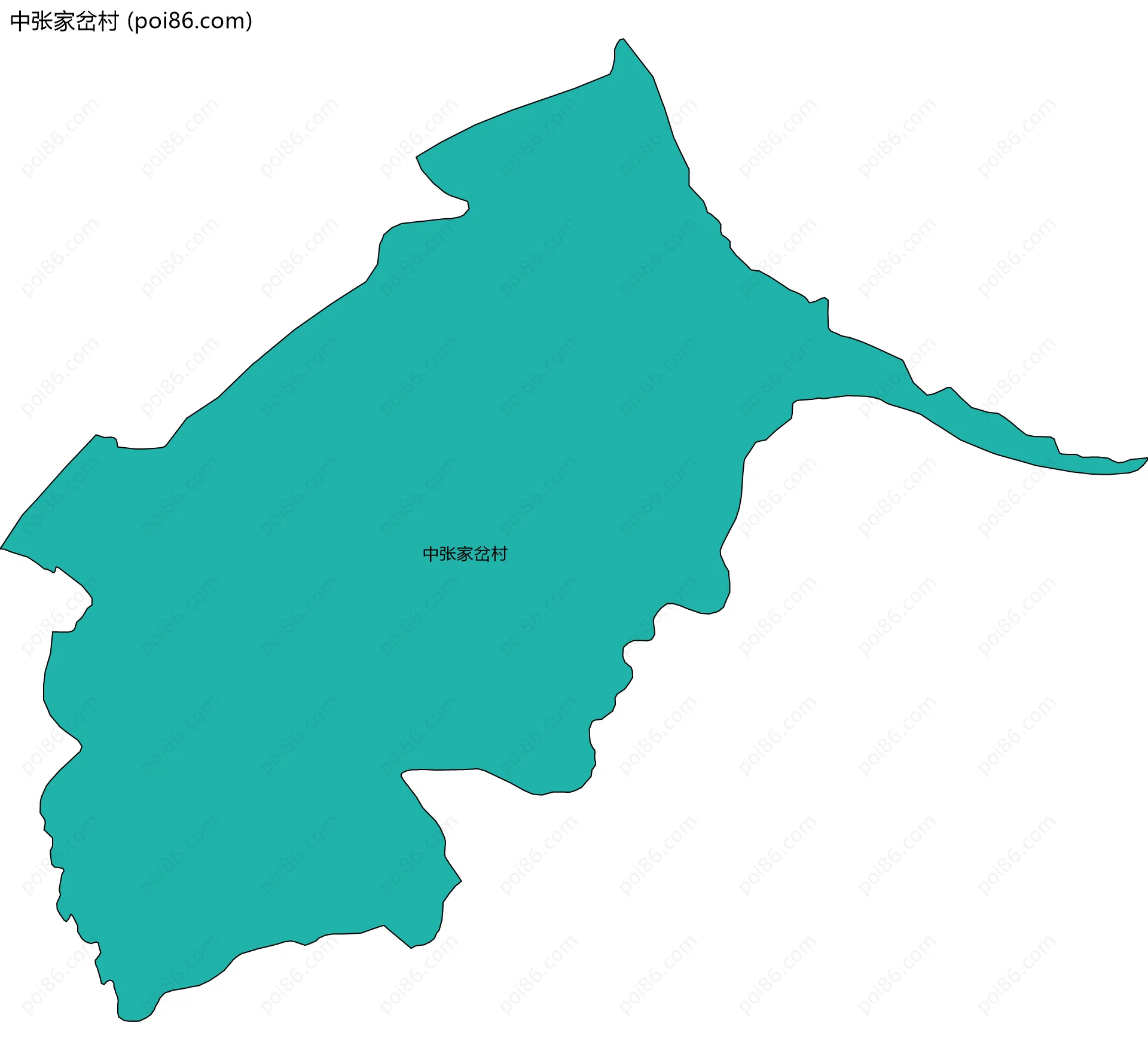 中张家岔村边界地图