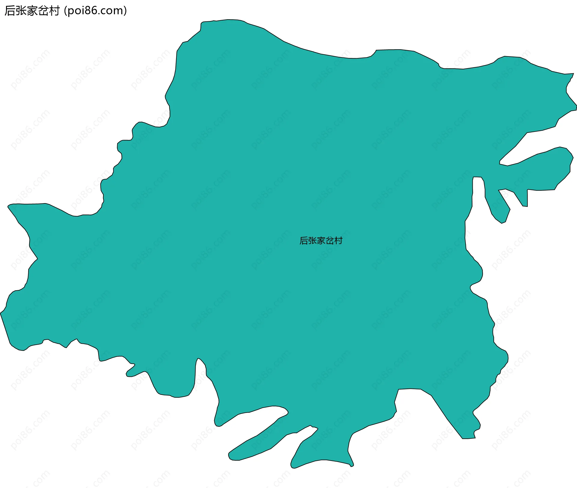 后张家岔村边界地图