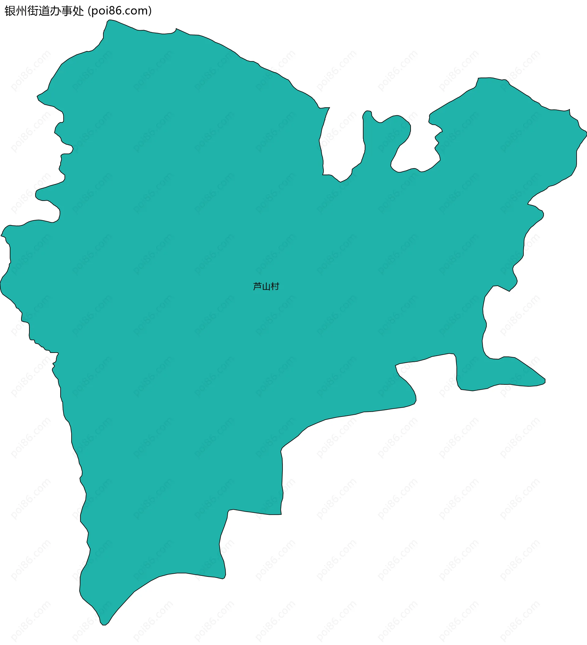 银州街道办事处边界地图(五级行政区划)