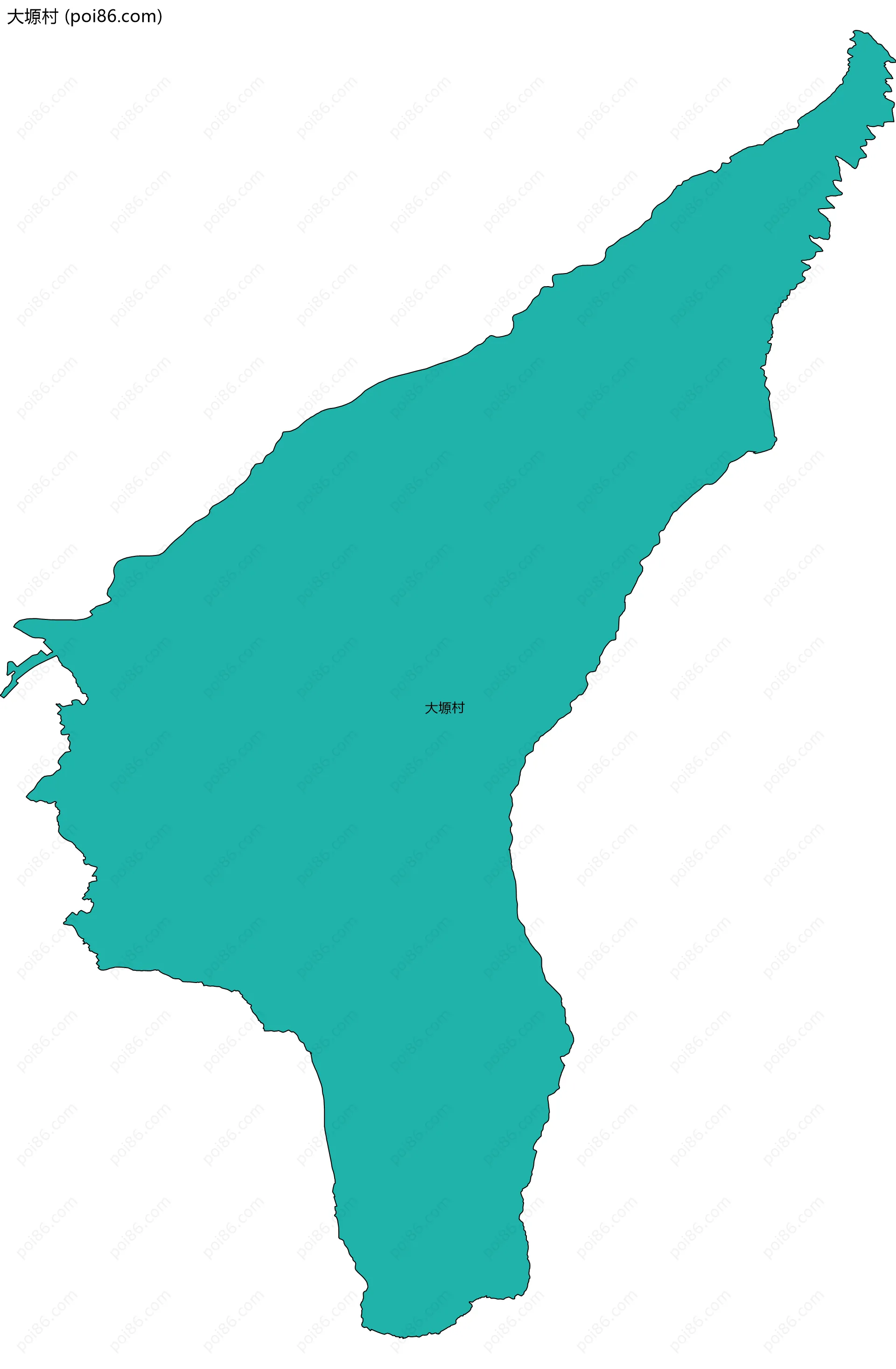 大塬村边界地图