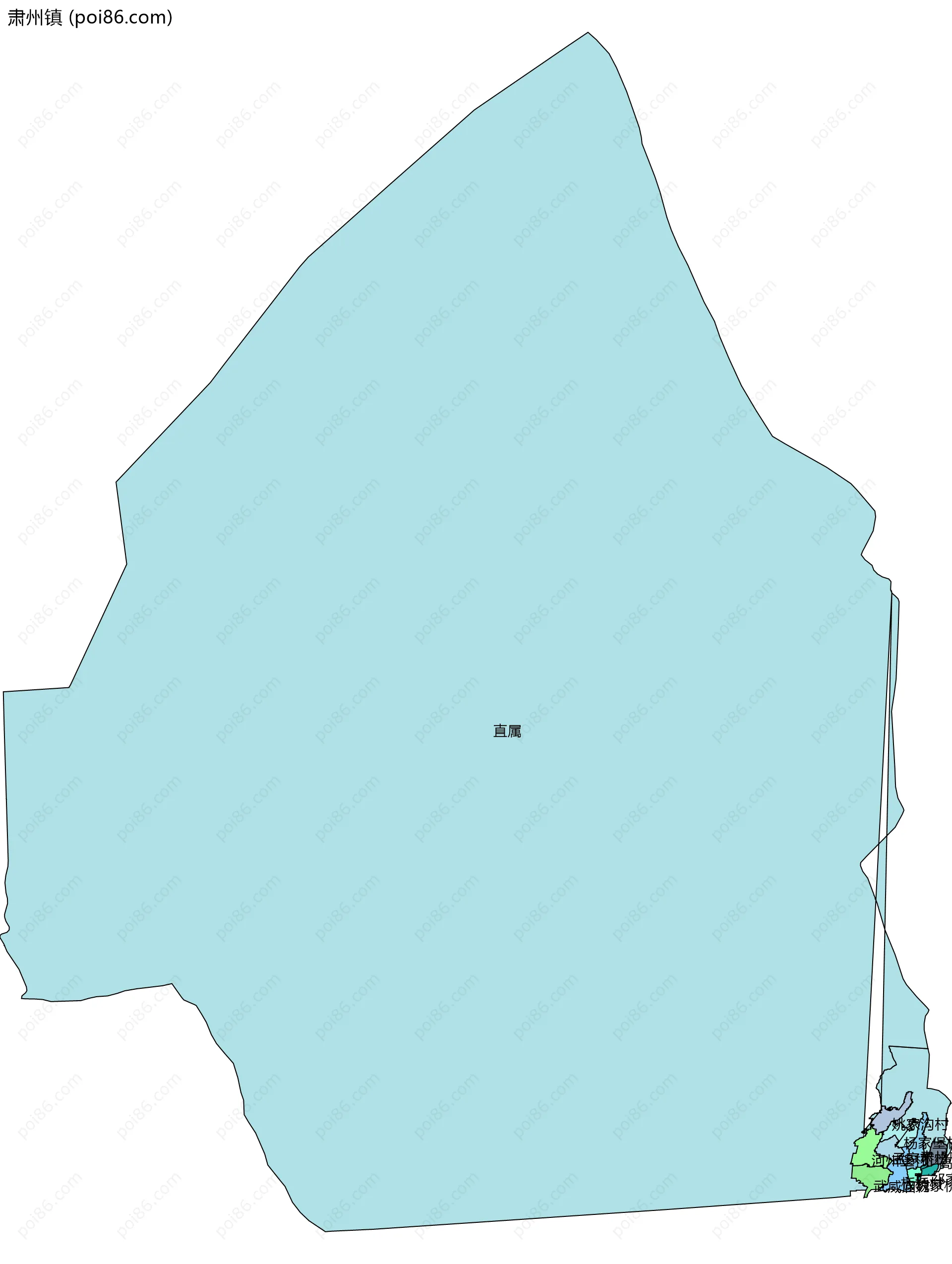 肃州镇边界地图(五级行政区划)