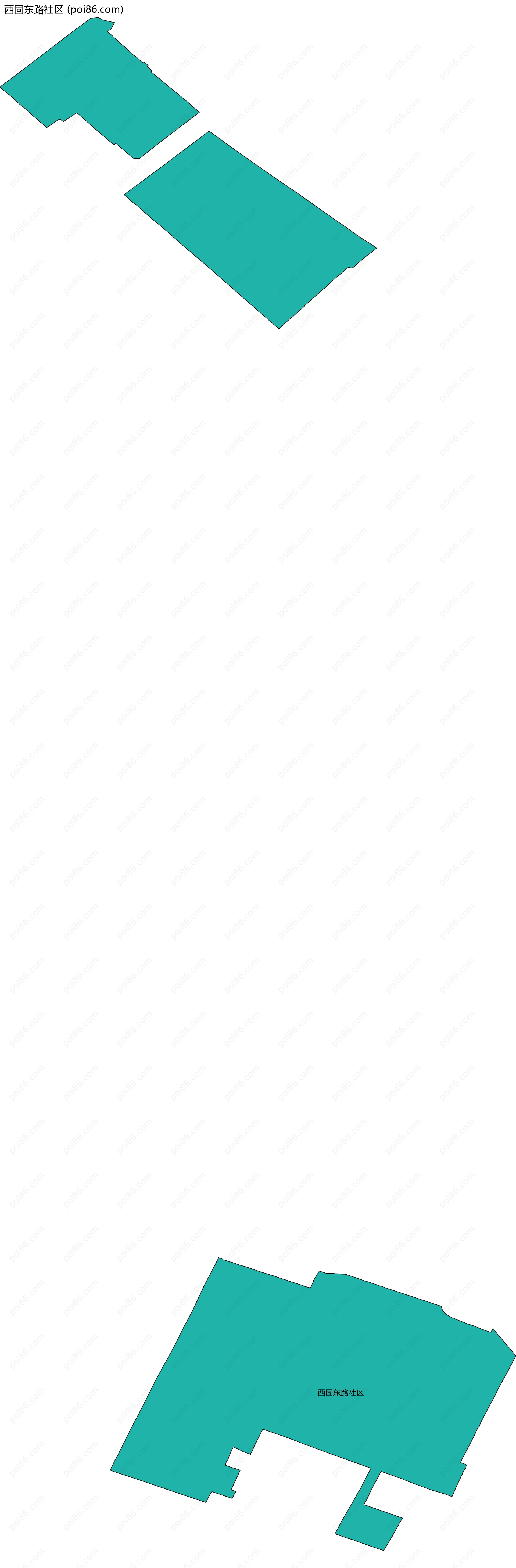 西固东路社区边界地图