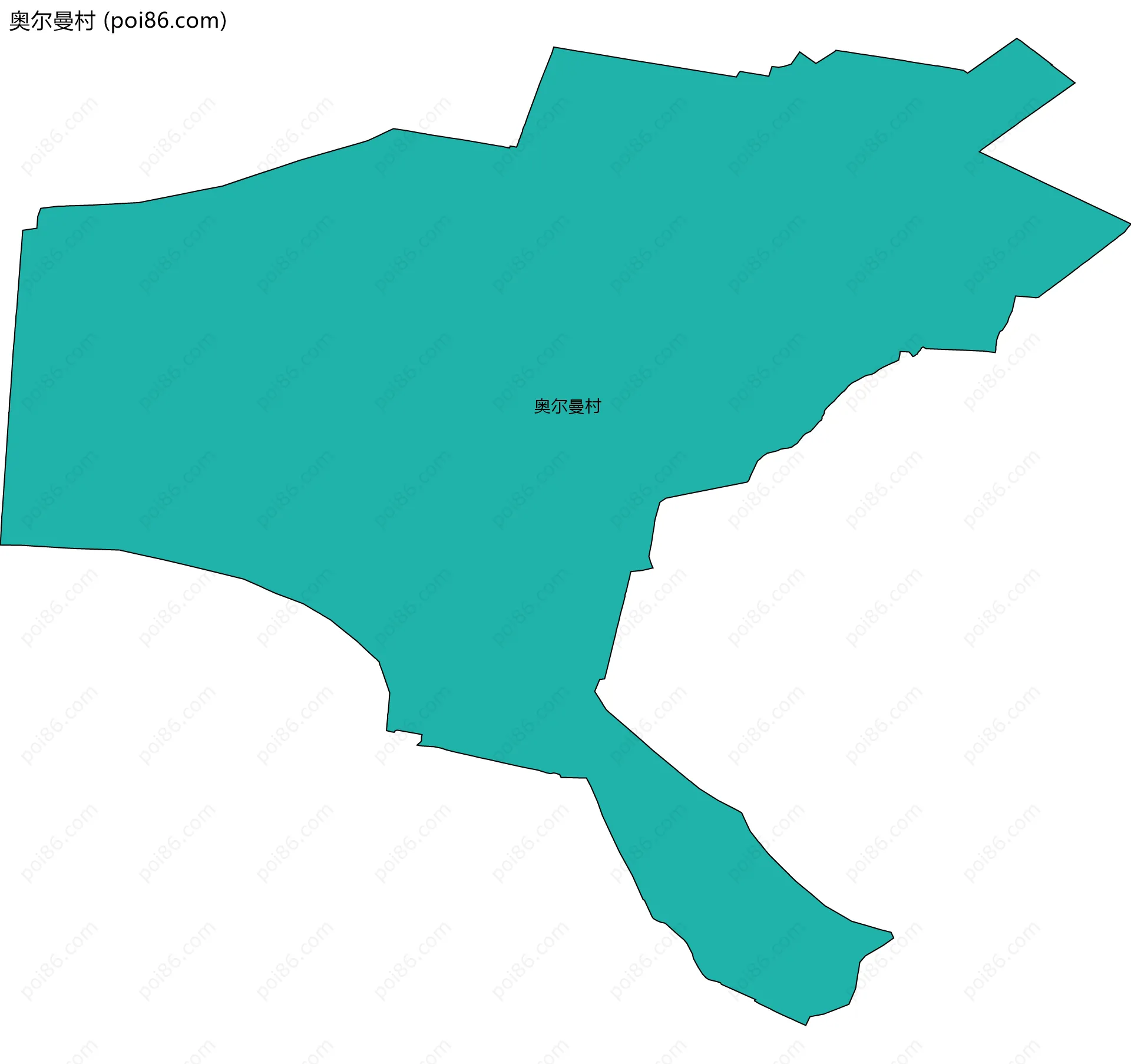 奥尔曼村边界地图
