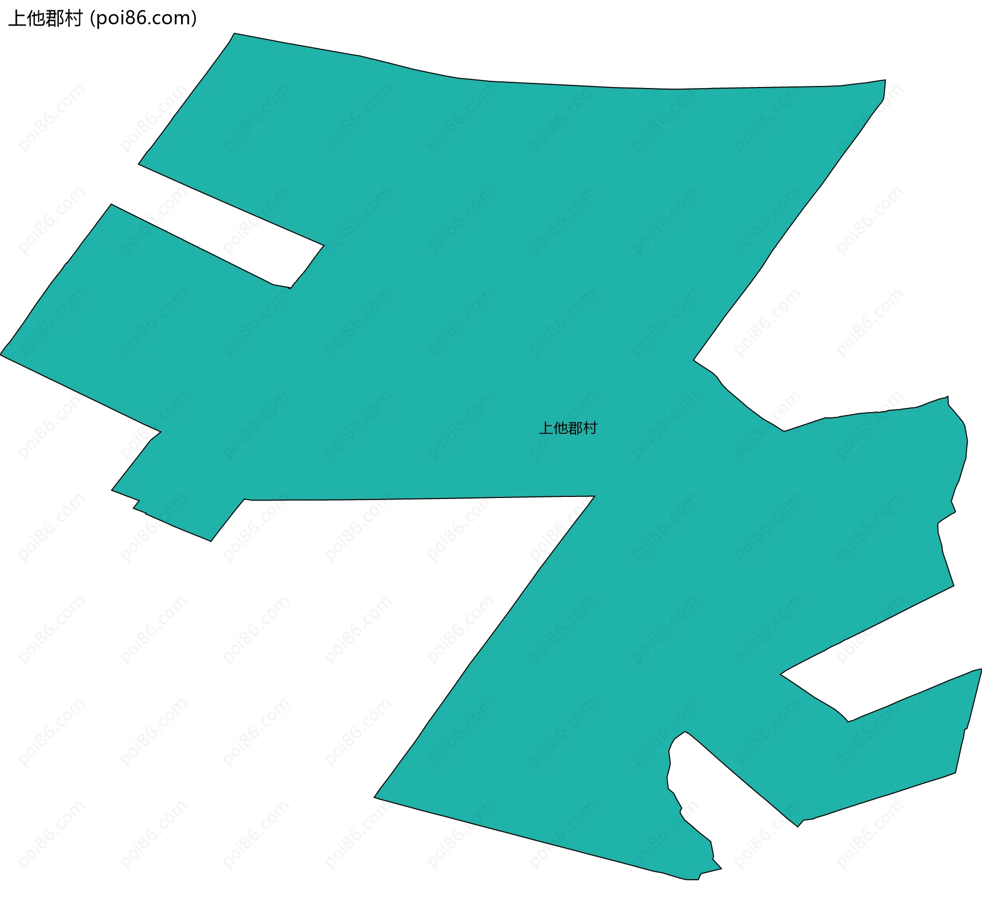 上他郡村边界地图