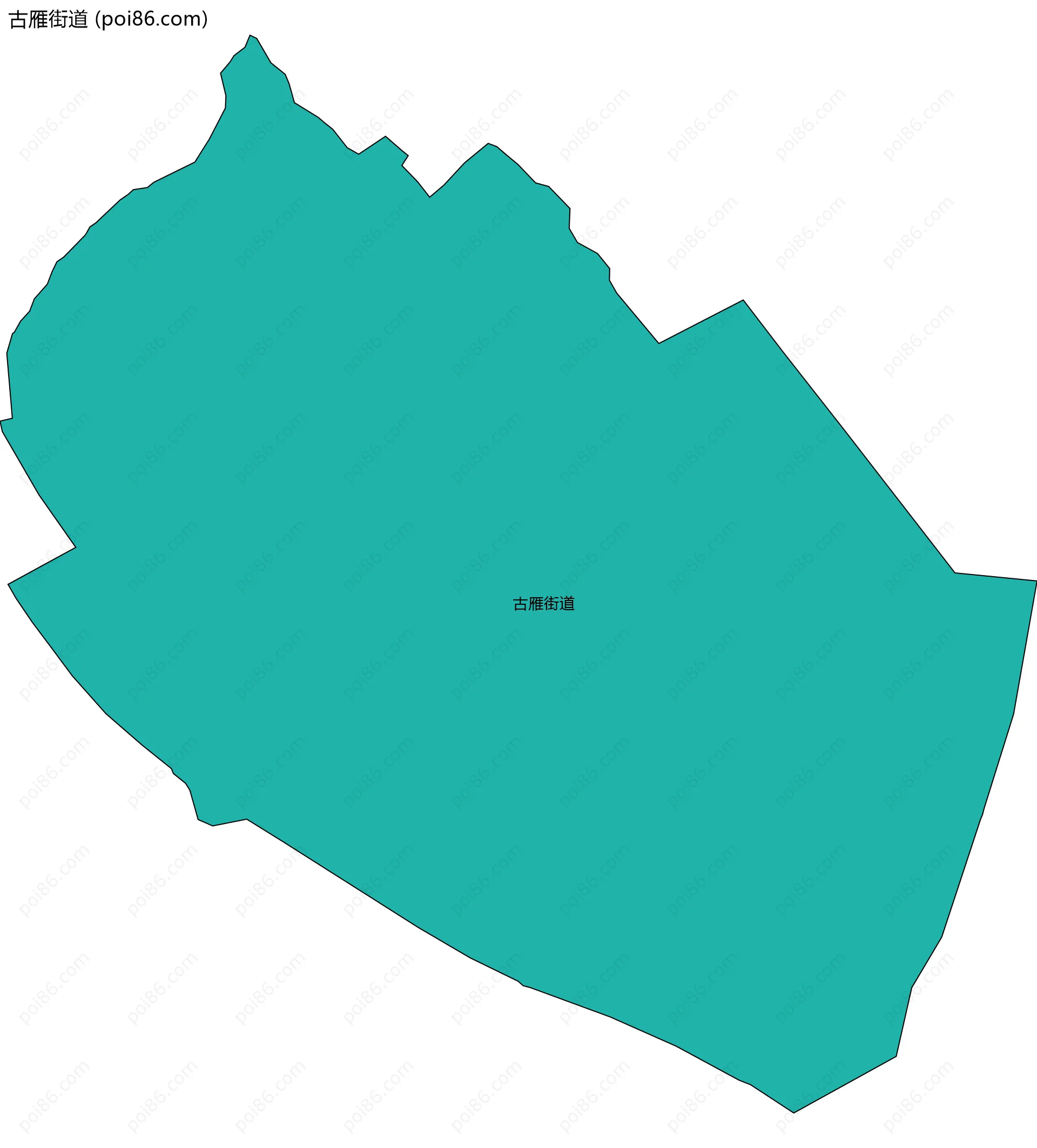 古雁街道边界地图(五级行政区划)