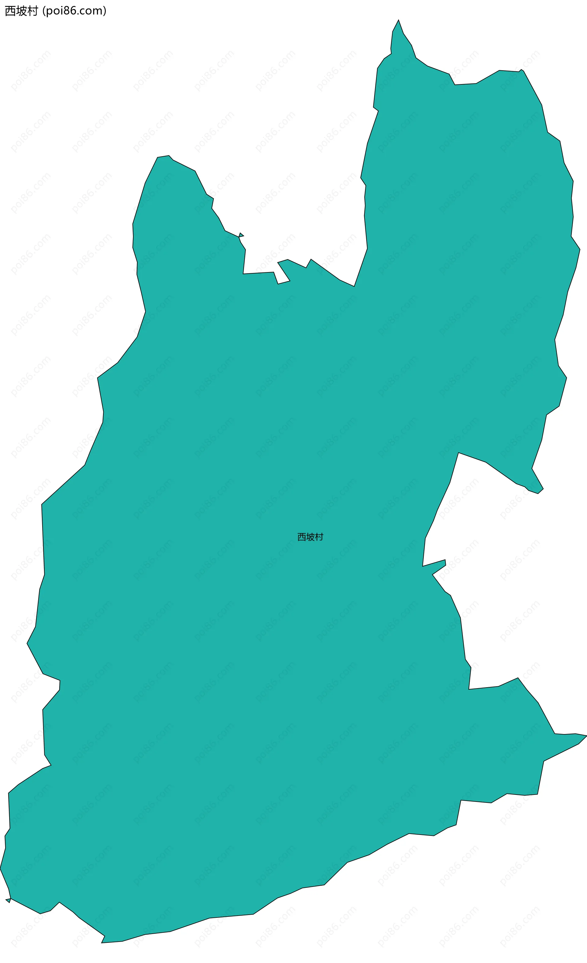 西坡村边界地图