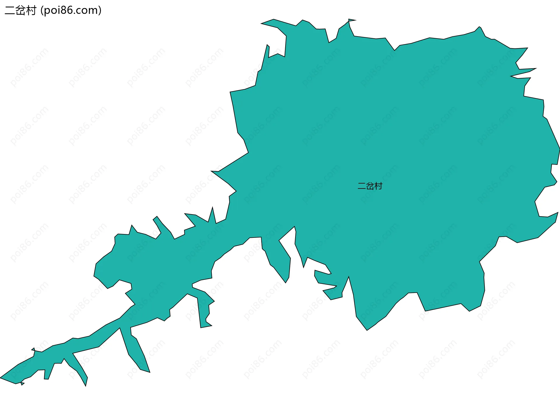 二岔村边界地图
