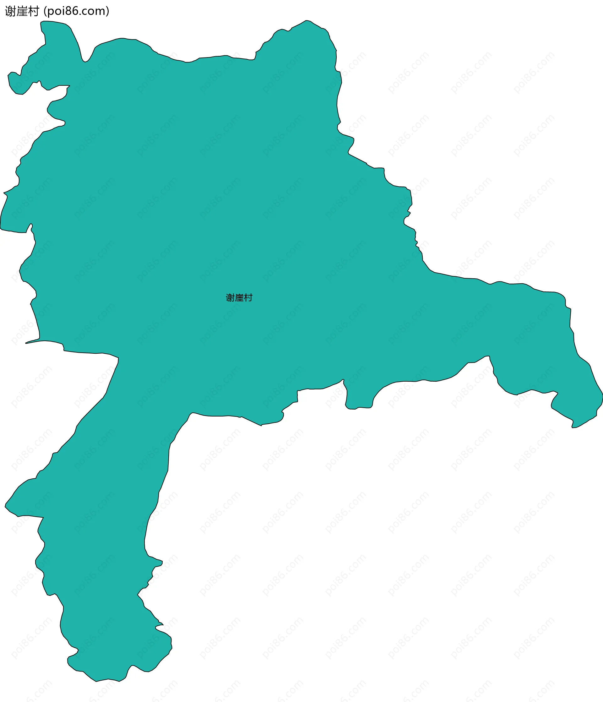 谢崖村边界地图
