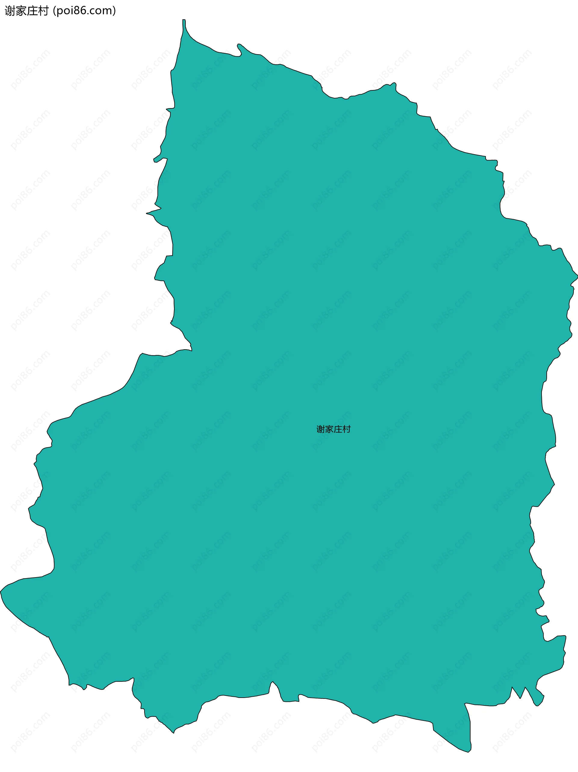 谢家庄村边界地图