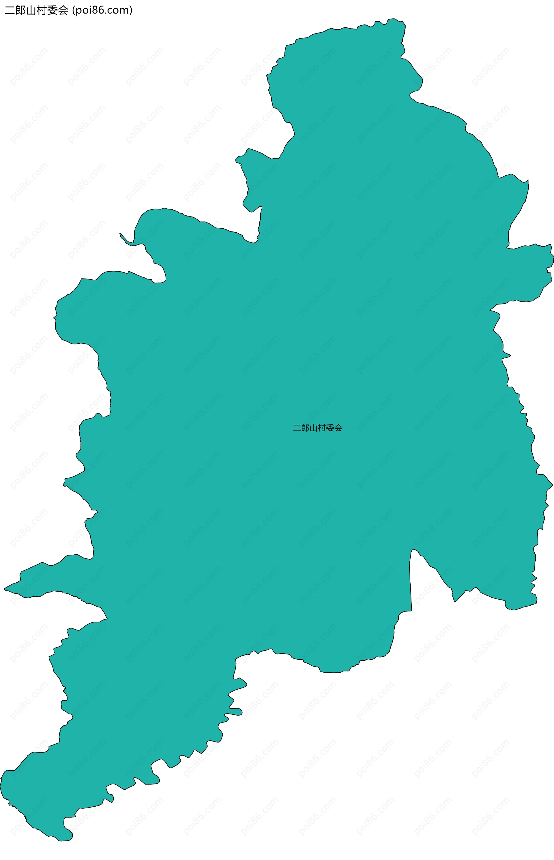 二郎山村委会边界地图