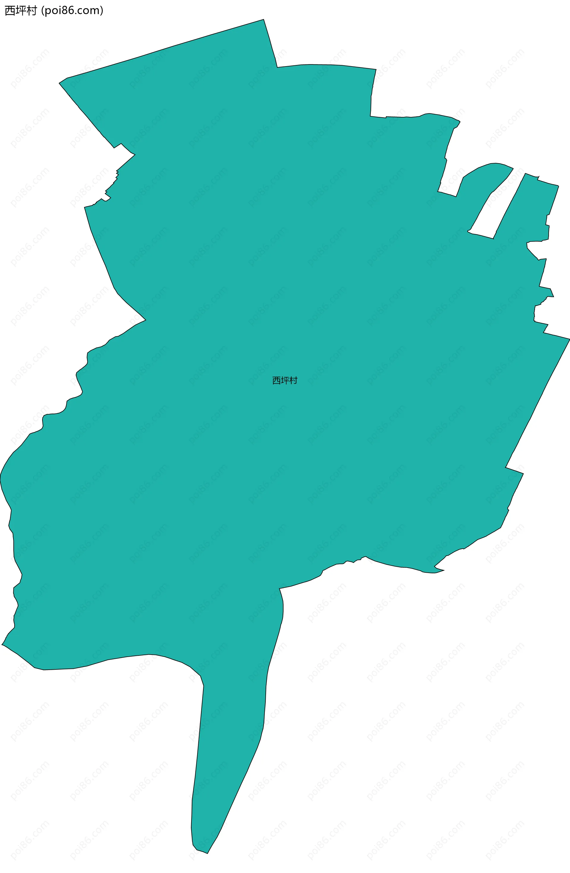 西坪村边界地图