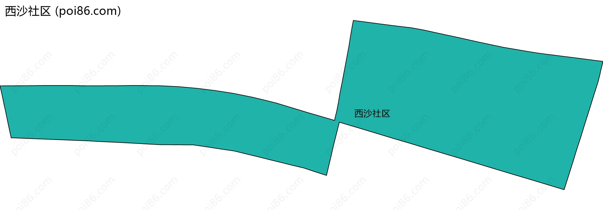 西沙社区边界地图